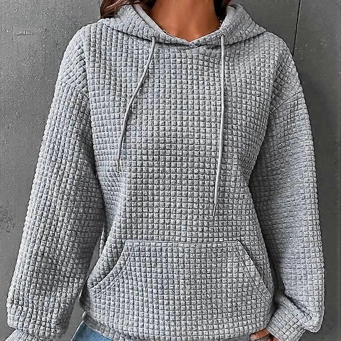 Jesień i zima w Europie i Stanach Zjednoczonych Damska Nowa Mała Grunge Okrągły Dekolt Z Kapturem Sweter Z Długimi Rękawami Jednolity Kolor Bluzka Damska