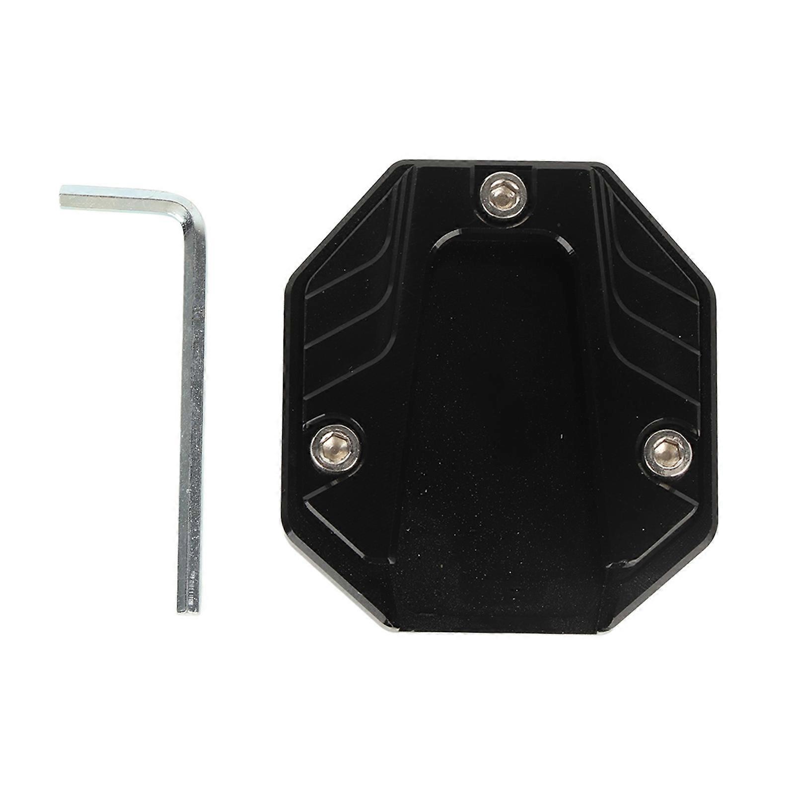 Side stand plate pad for motorcycle, high strength kickstand support accessory black