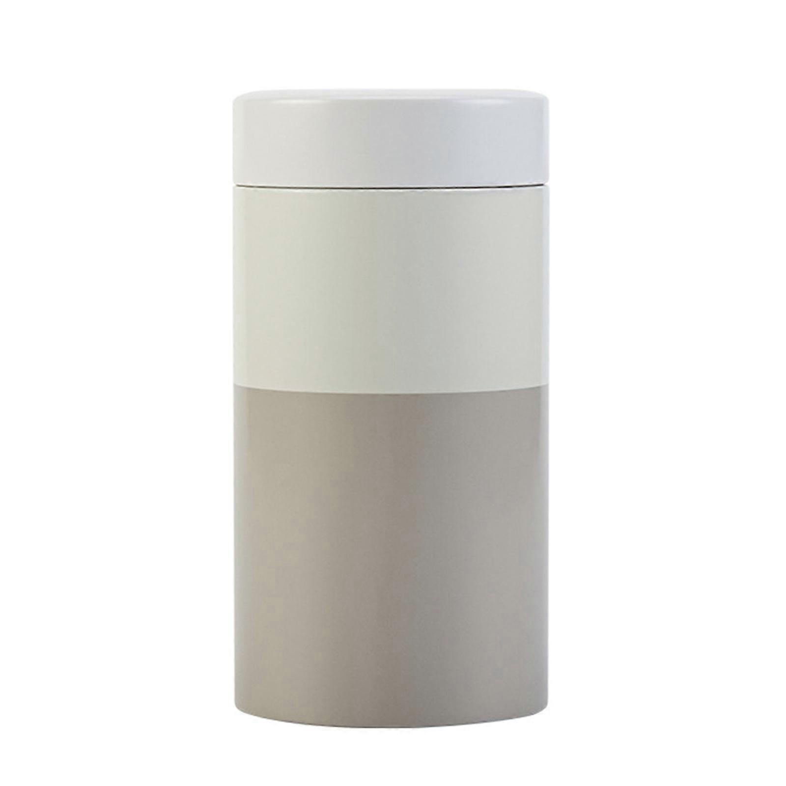 Tin Tea Canister Chinese Style Storage Container Round Storage Container Bottle Multipurpose for Loose Leaf Tea Sugar rice gray