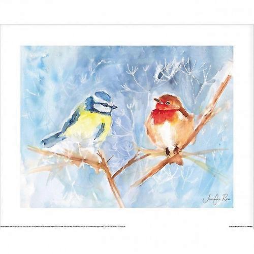 Jennifer Rose Garden Birds Winter Poster
