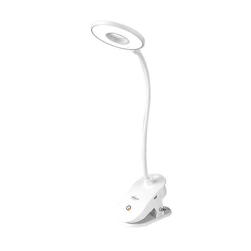 Battery-powered clip-on reading lamp for bed, with 3 brightness levels, USB rechargeable