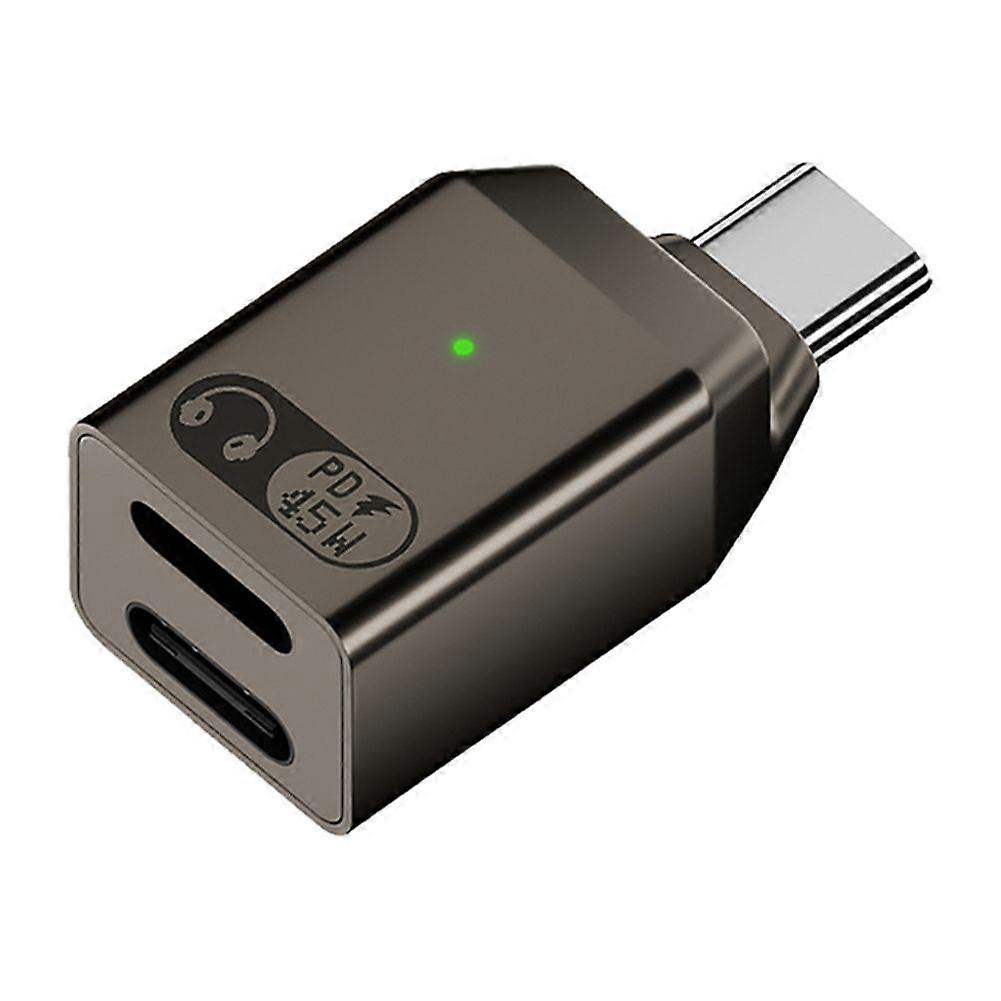 2-in-1 Headphone and Charger Adapter PD 60W Fast Charging Type C Fast Charging Adapter USB C Splitt