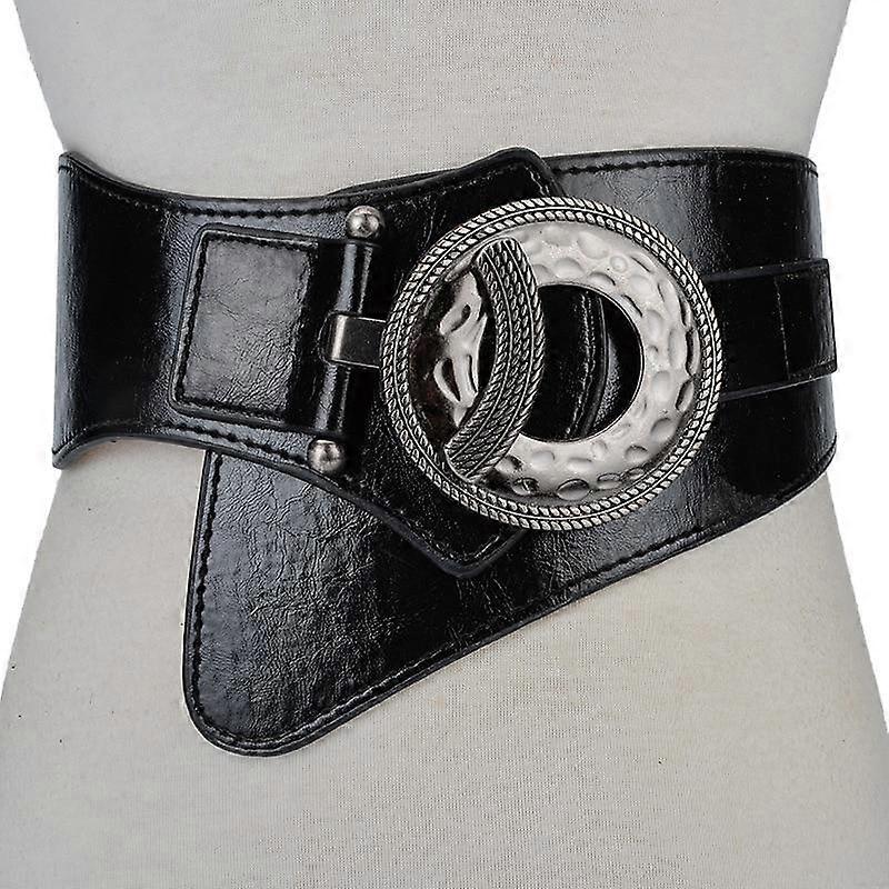 Fashion Ladie Vintage Check Style Waist Belt Super Wide PU+Cowskin Adjustable Shirt Slimming Corset Cummerbund Girdle Belt Women