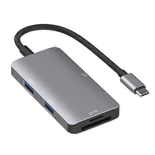 ZRUXE HB-232 5 in 1 Data Reading Hub Adapter with SD/TF/CF Card, Dual USB3.0 Ports