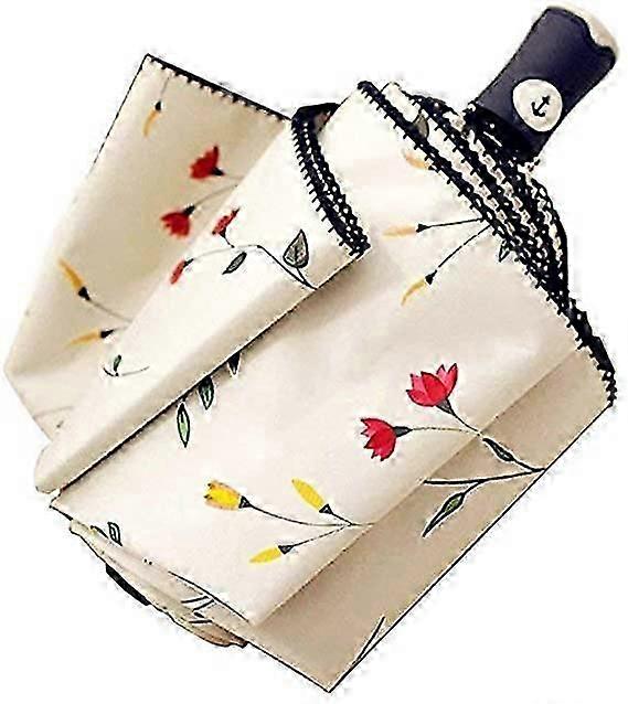 Sun umbrella compact folding travel umbrella with windproof automatic opening and closing function