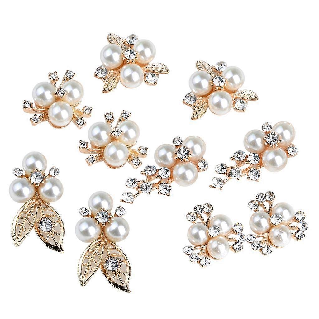 10pcs Handmade Decorative Rhinestone Buttons DIY Wedding Craft