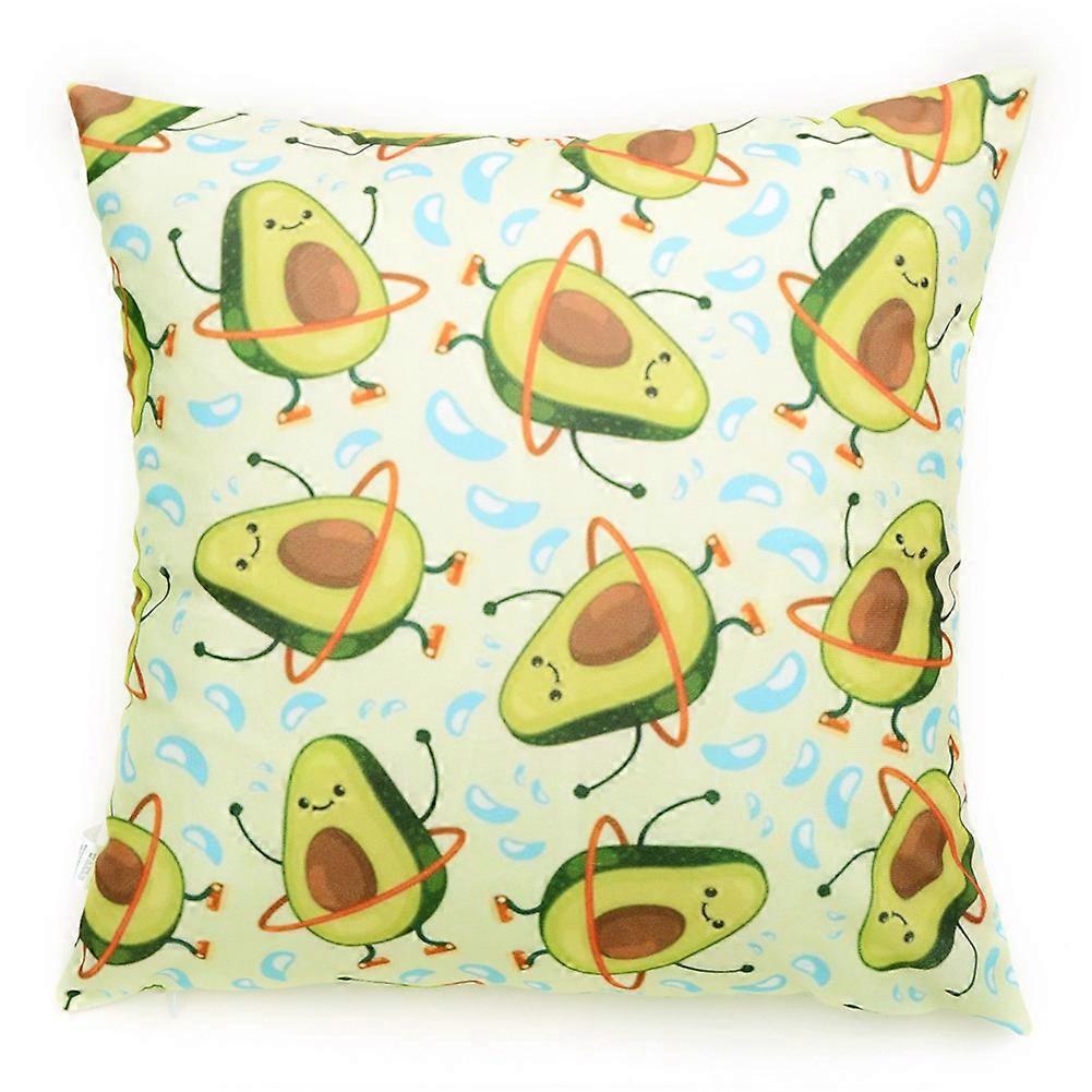 1Pc Soft Pillow Case with Cartoon Fruit Pattern for Sofa and Office Decor