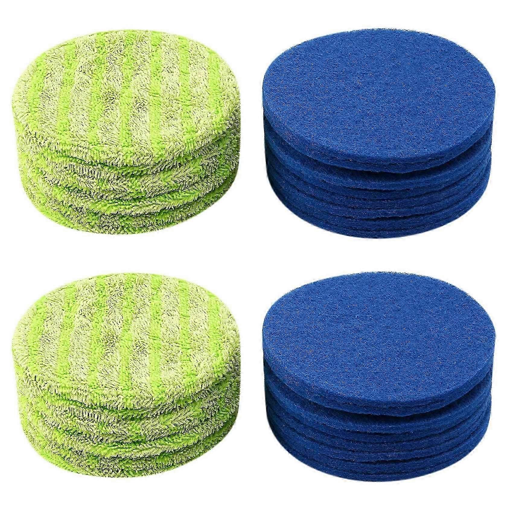 Replacement Pad compatible with Cordless Electric Rotary Mop Sweeper Including 16 Microfiber Mats and 16 Indoor