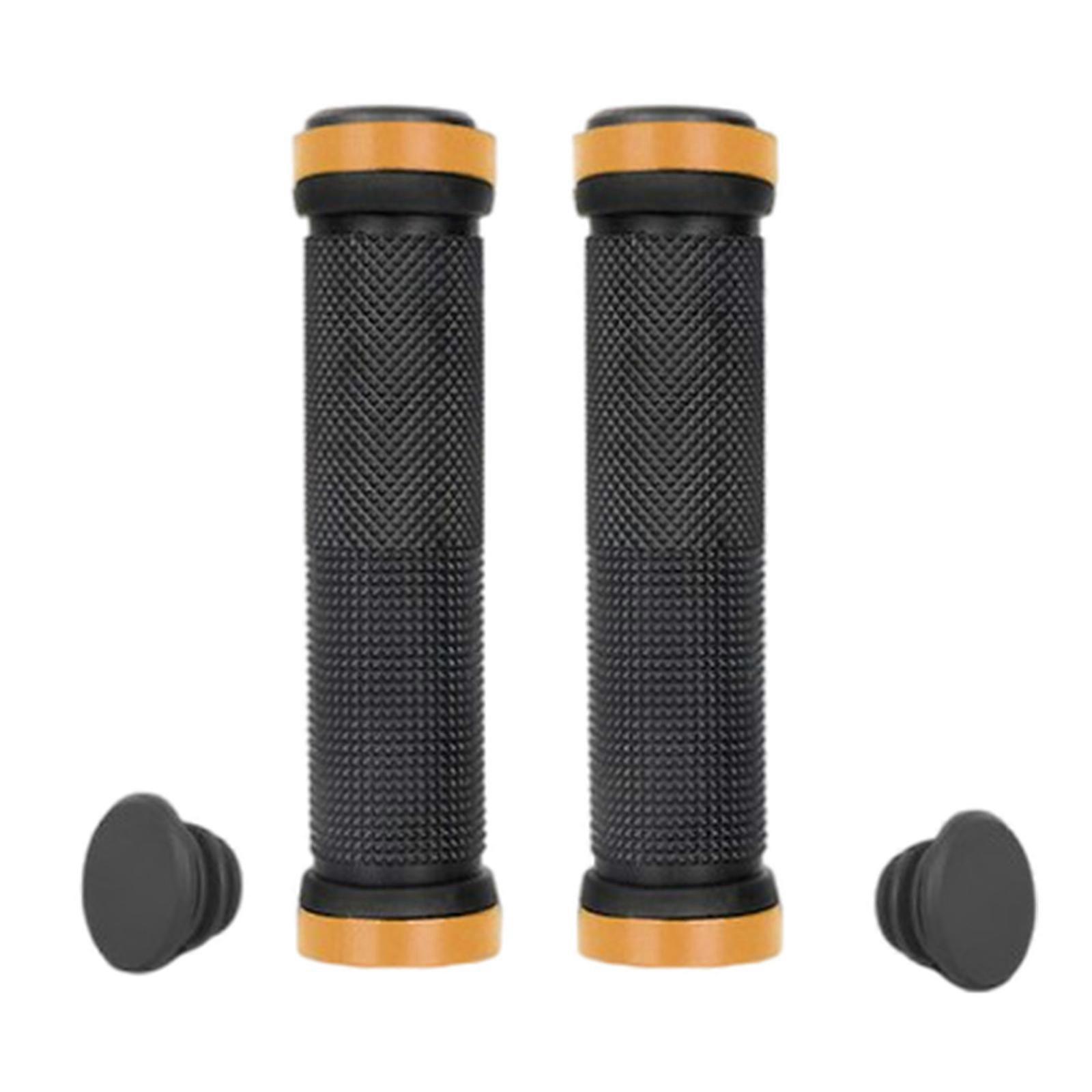 Mountain Bike Handlebar Grips Bilateral Locks Road Bikes Handlebar Grips Replacement Cycling Handle Grips Easily Install  gold