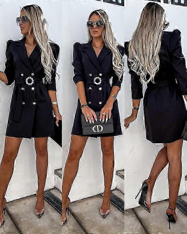 Senhoras vestido blazer com cinto
