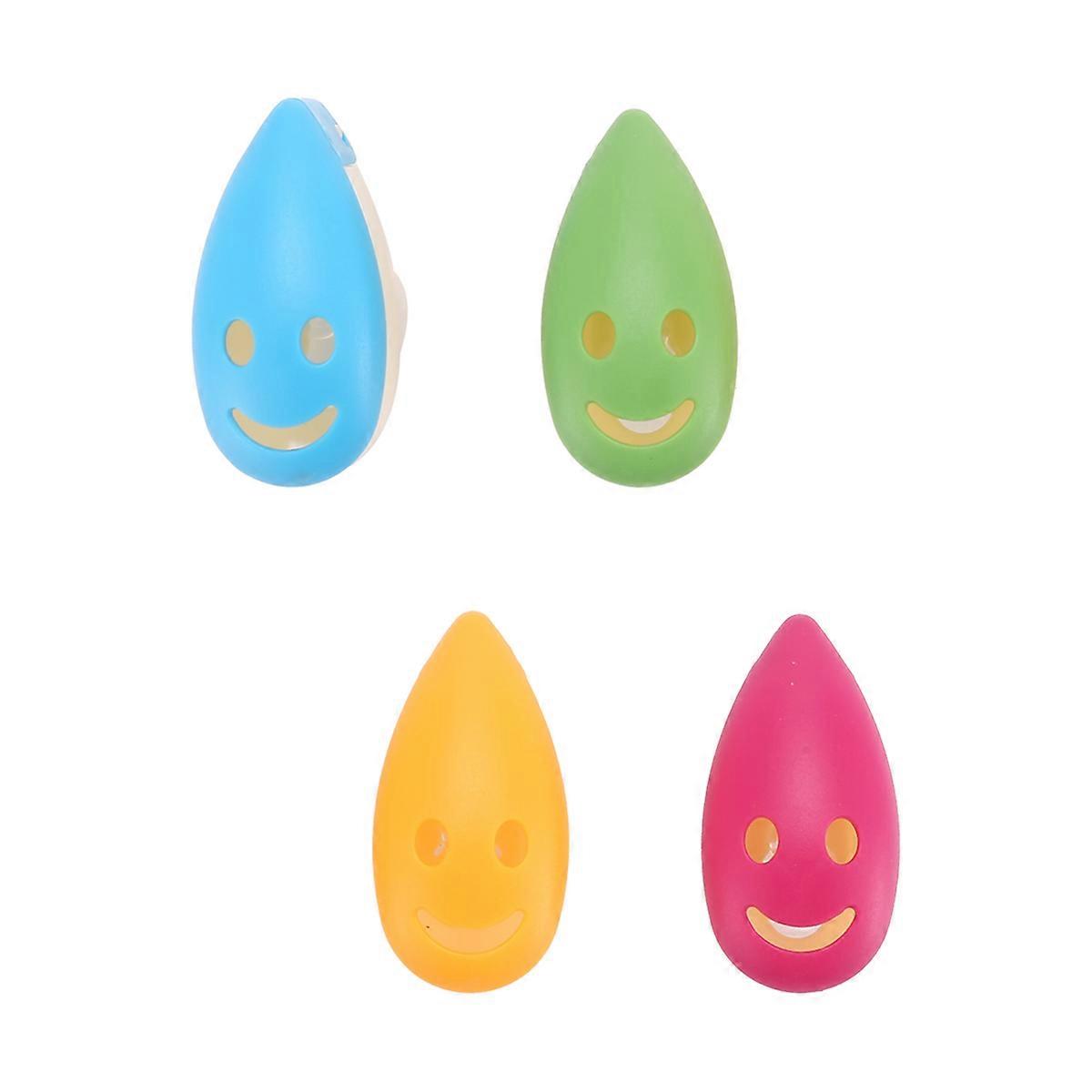 4 PCS Smile Face Toothbrush Cover Holder with Suction Cup Bath