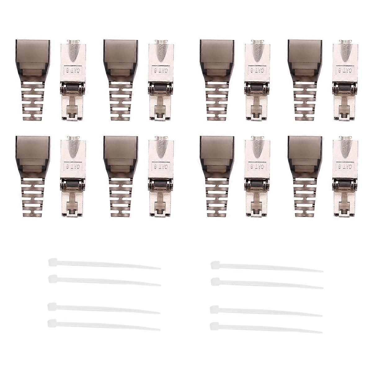 8Pcs Tool-Free Shielded RJ45 Cat 7 Termination Plug Cat7 Plug / Cat7 Connector Connectors Modular 23