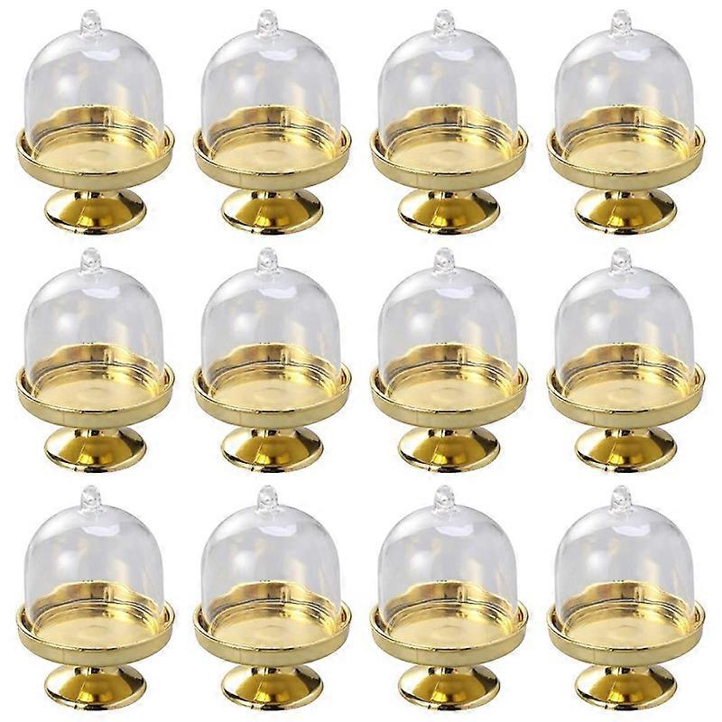 12-Piece Cake Stand Display Board with Lid for Wedding (Golden Base)