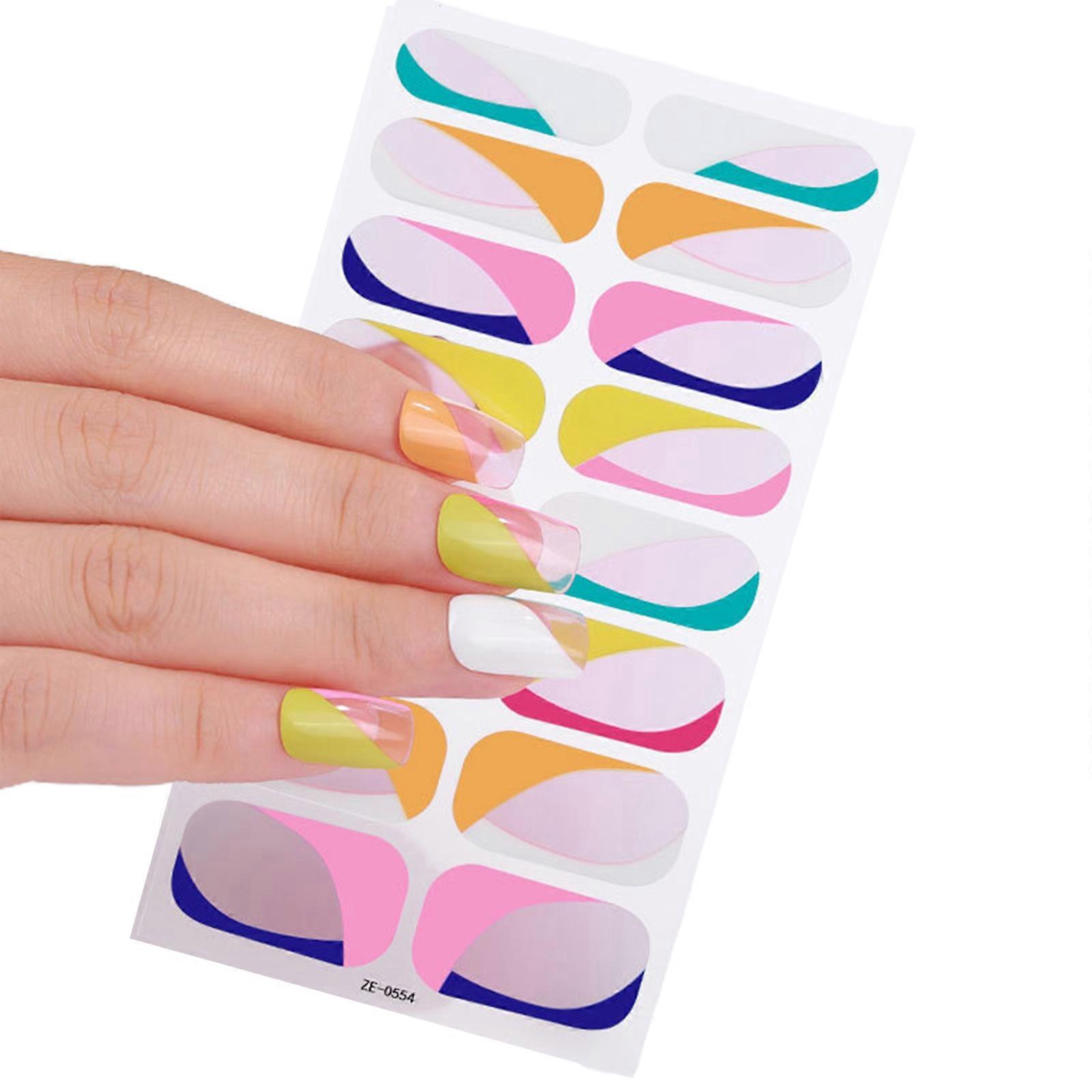 ブロンズマニキュアストリップネイルアートステッカー防水マニキュアステッカーフルネイルラップステッカーネイルヤスリ付き