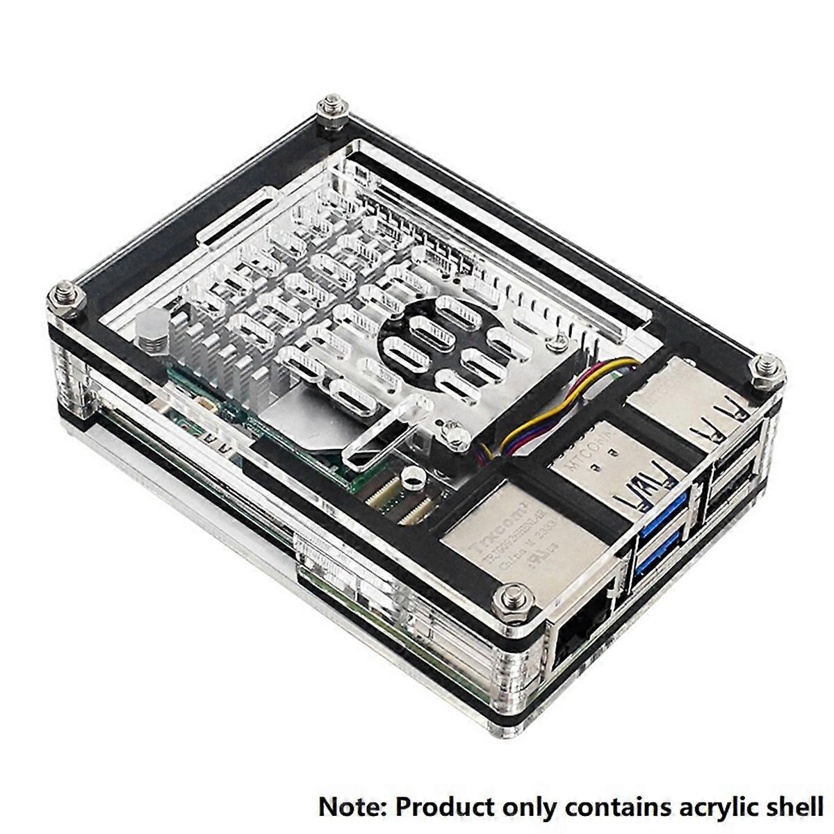 9 Schichten Acrylgehäuse für Raspberry Pi 5 Kompatibel mit für Raspberry Pi 5 Active Cooler