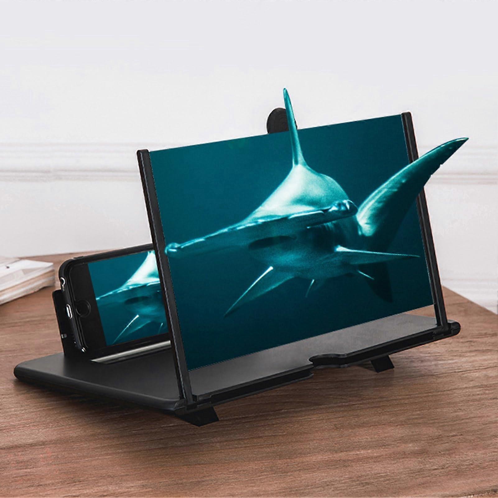 14/16/18 Inch Mobile Phone Screen Magnifier Folding Stand Holder Portable 3D Video Enlarger for All Smartphones Black