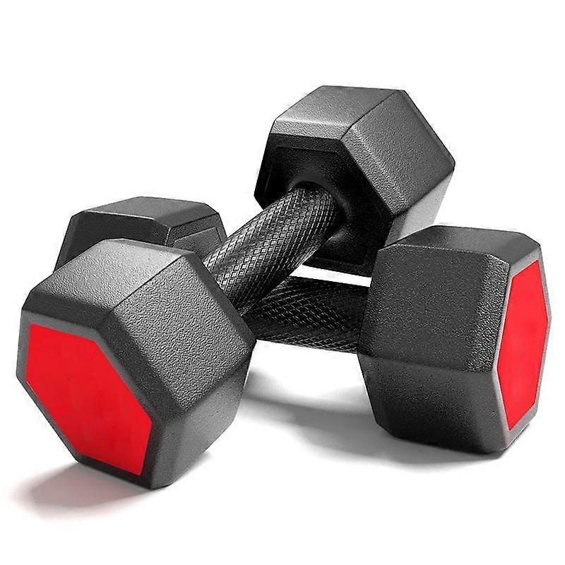 Household Rubberized Fitness Hexagonal Dumbbells
