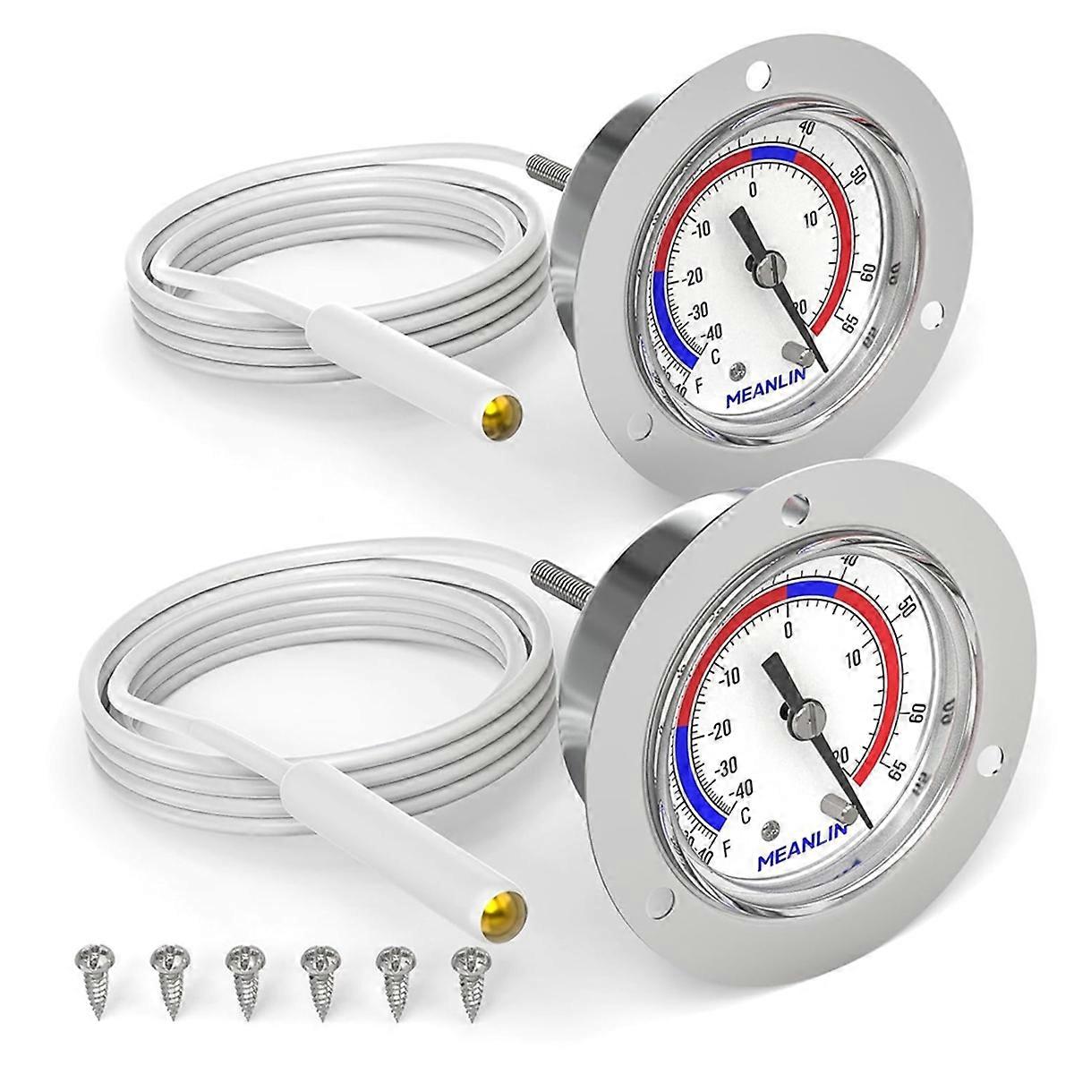2 pcs Vapor Capillary Refrigeration Thermometer,2 inch Dial