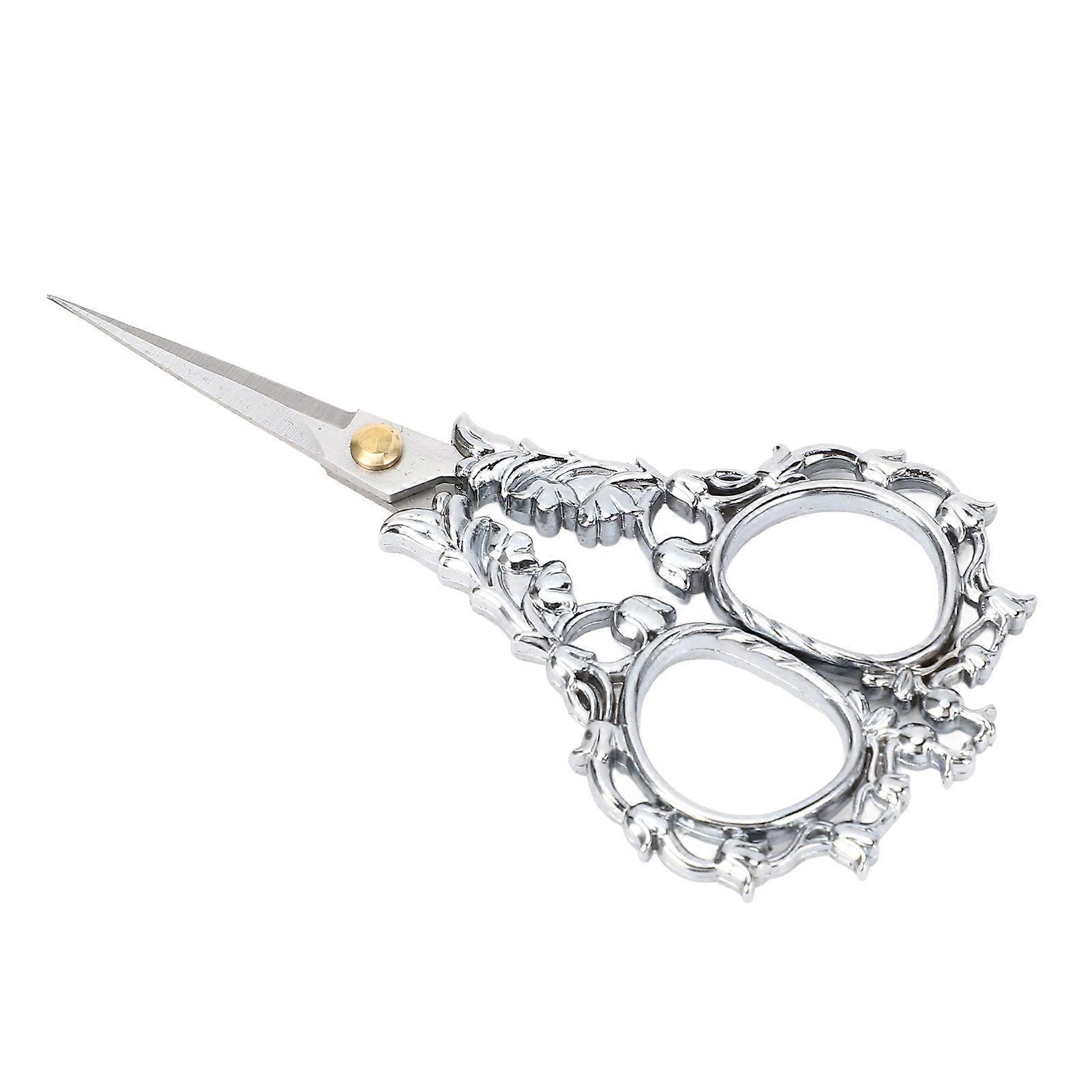 Embroidery Scissors Multifunctional Exquisite Vintage Small Crafting Threading Scissors Shining Silver 