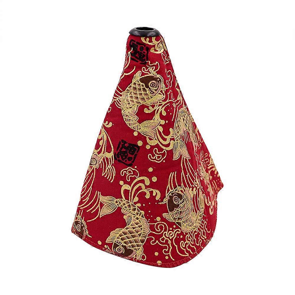Red Wave Koi Fish Cherry Blossom Sakura Shift Boot Cover Universal AT MT Manual And Automatic Transmission Compatible