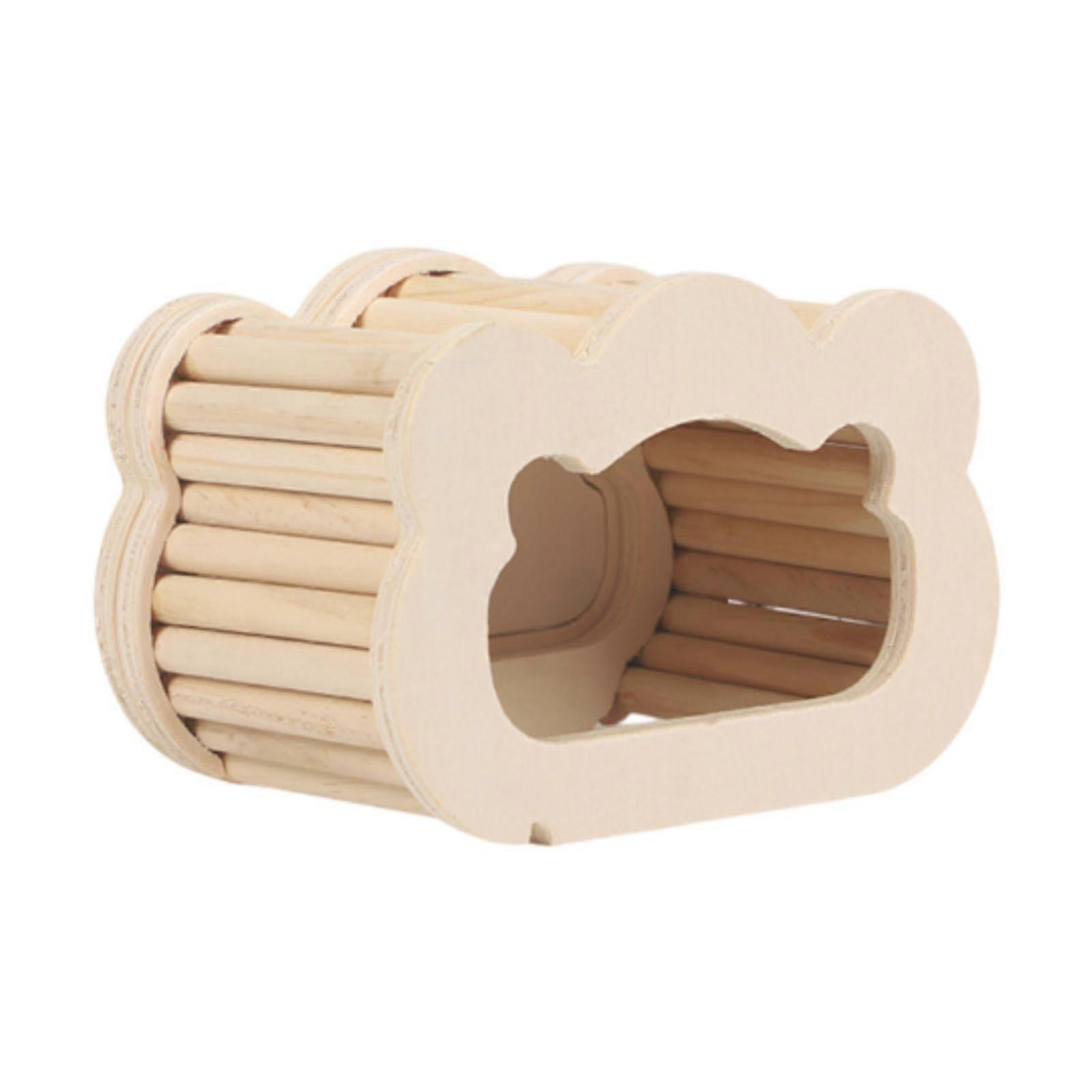 Wooden Hamster Hideout Habitat Nest Activity Shelter House for Small Animals, Ideal for Running, Hiding, Exercise, and Rest