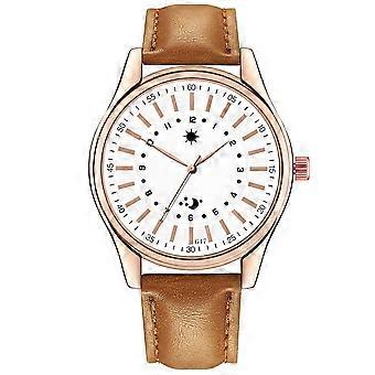 Vrije tijd Mode Mannen Eenvoudige PU Dial Quartz Wrist Watch Decoratie (Zwart)