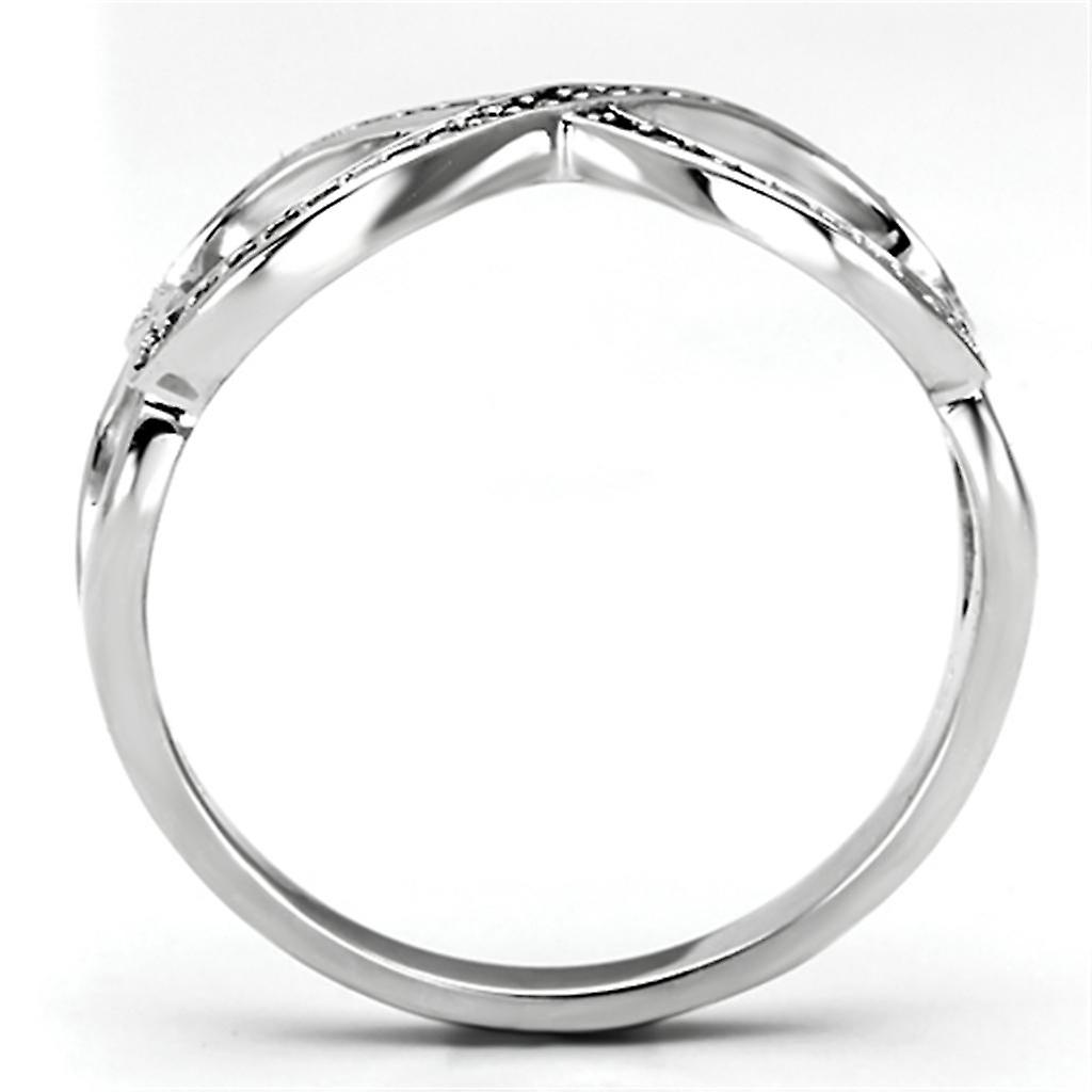 Sterling Silver Ring AAA GRD CZ Clear TS088 for Women Style Rhodium