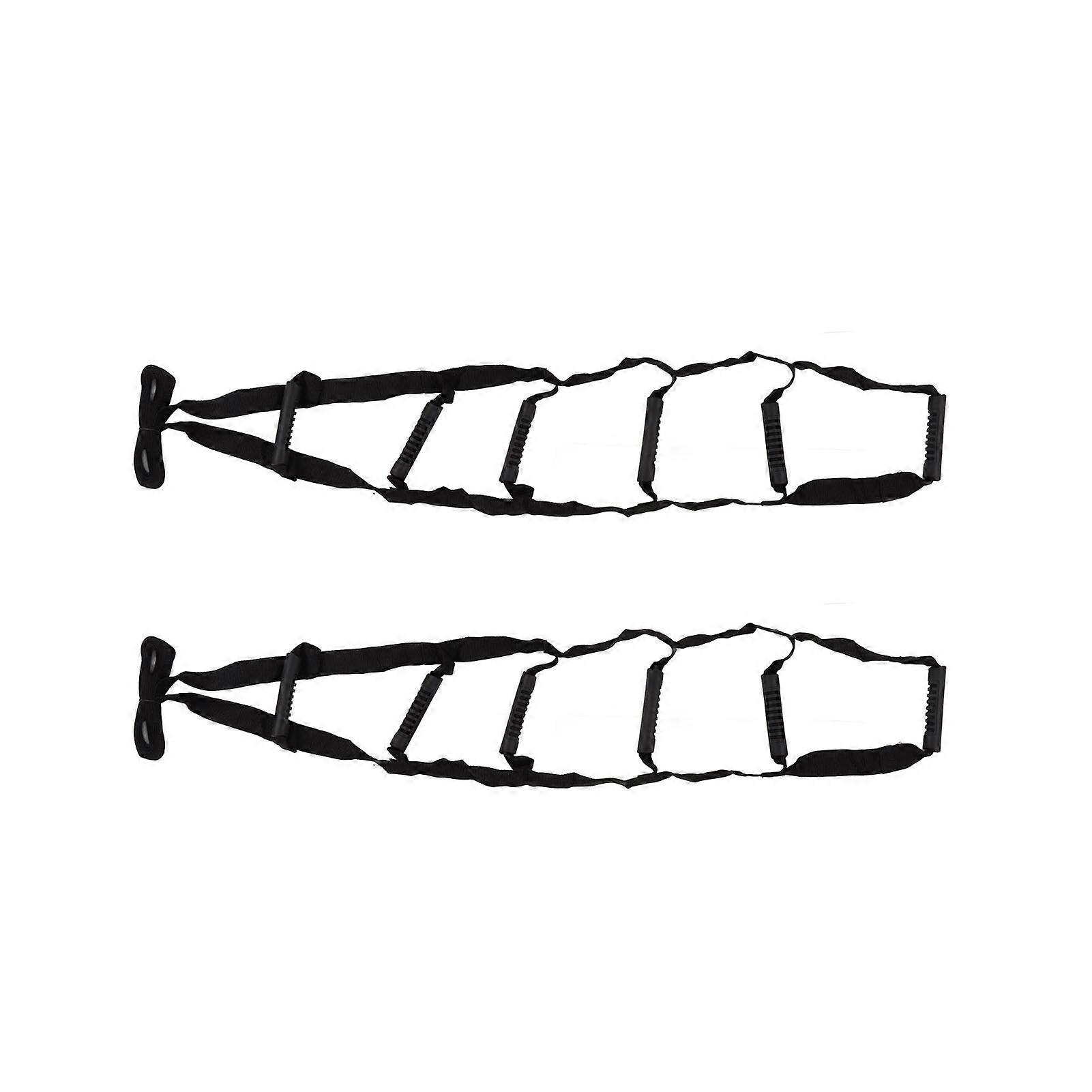2pcs Bed Ladder Assist Strap Adjustable Nylon Pull Up Sit Up Rope Ladder with 6 Handles for Elderly Patient