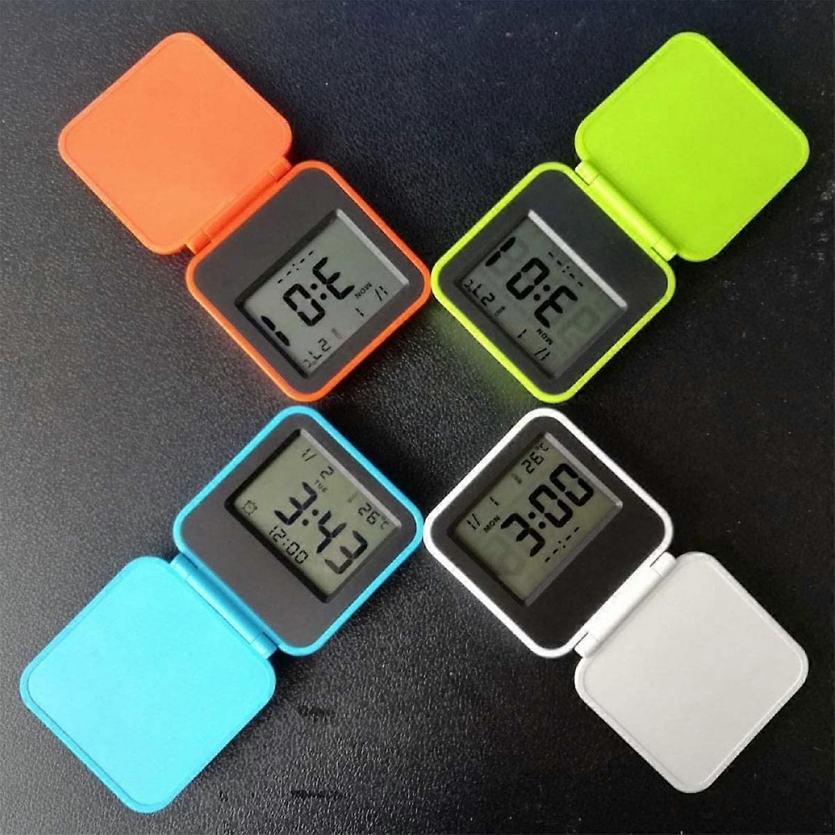 Blu  Orologio Da Viaggio Compatto A LED Leggero, Display Digitale Funzione Sveglia Alimentato A Batteria~p126143042