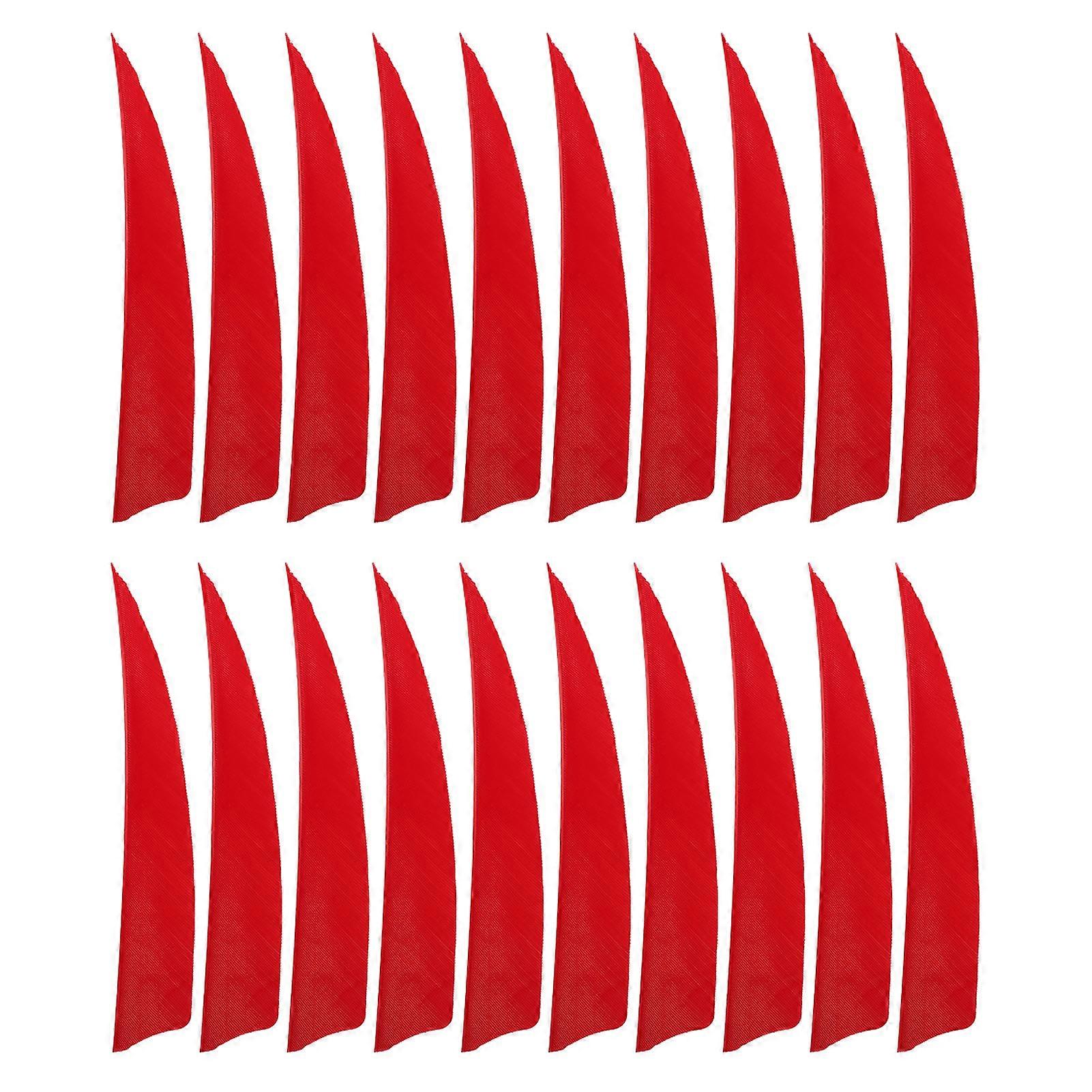 20pcs Feather Fletching High Speed Stable Flight Archery Arrows for Outdoor Arrows 4 Inch Red