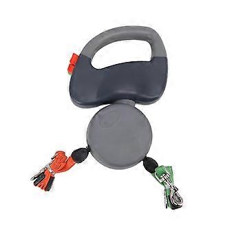 3m Dual Leash Pet Retractable Automatic Winding Rope Dogs Walking Traction Leash (grey)