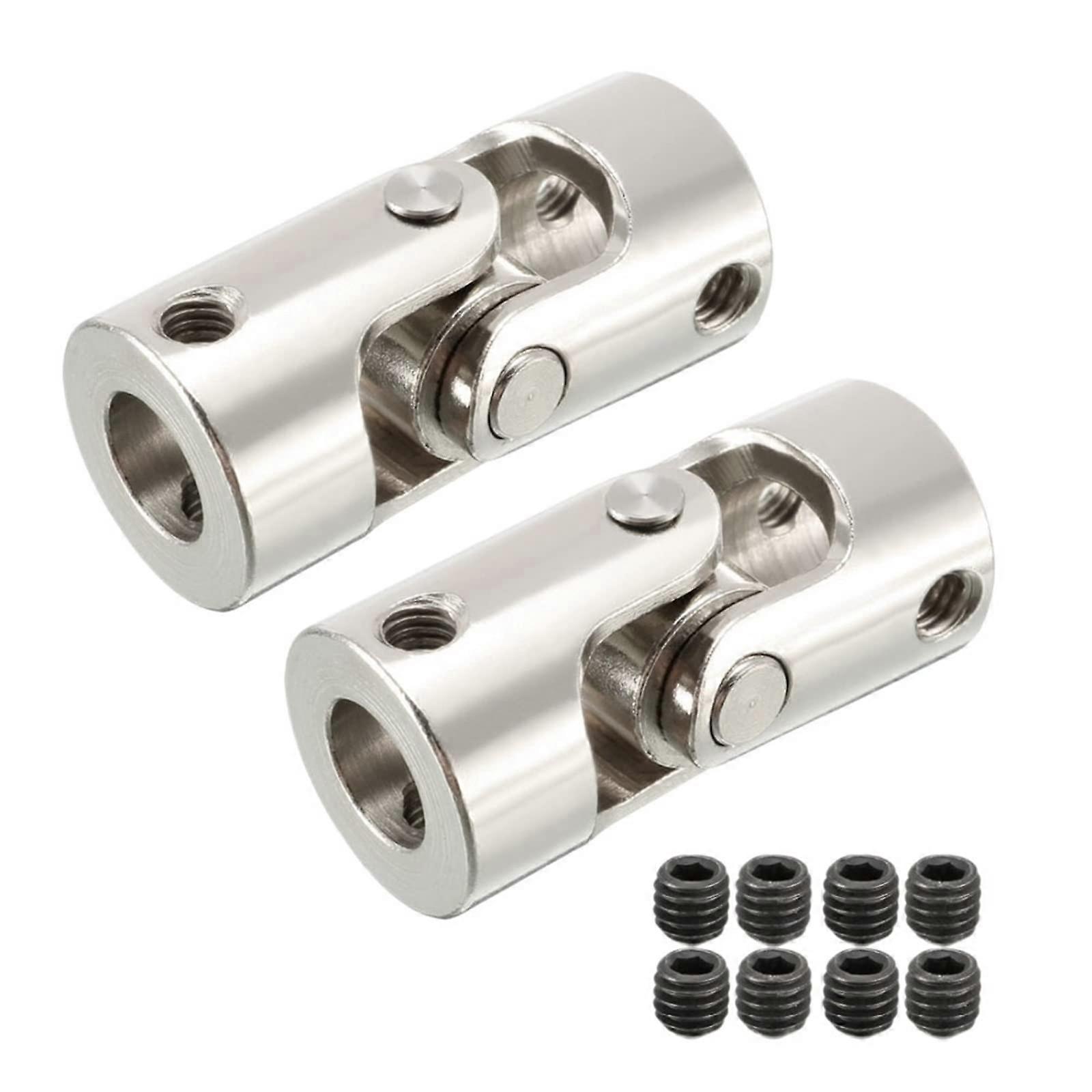 Universal Joints 2pcs Rotatable 6mm to 8mm 4mm to 10mm Bore Diameter Steering Gear U Joint Coupler for Model Cars and Robots