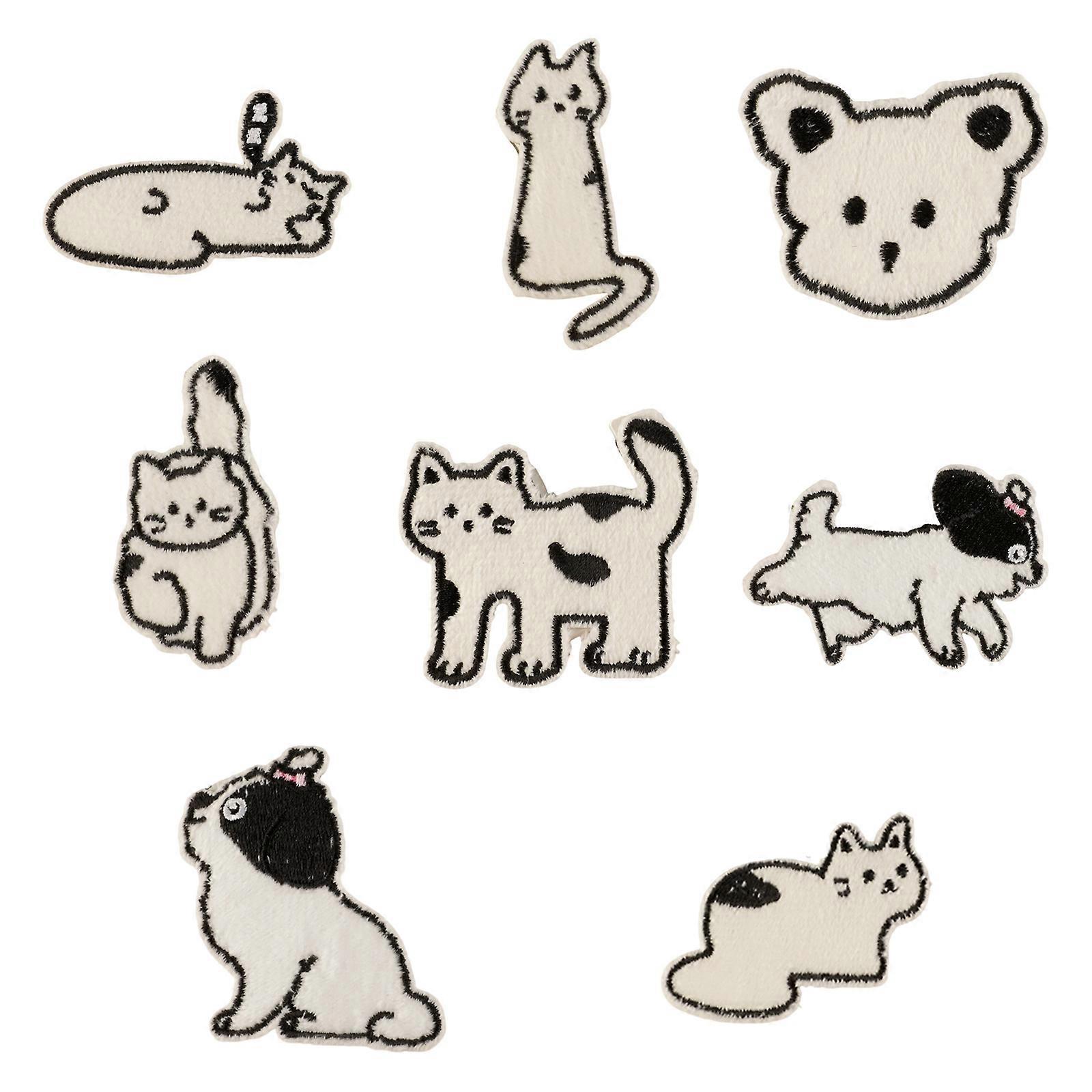 8 Pcs Embroidered Patches Cartoon Cats Sewing Patches Iron On Patches Applique Patches Sew On Patches for Clothes Bag