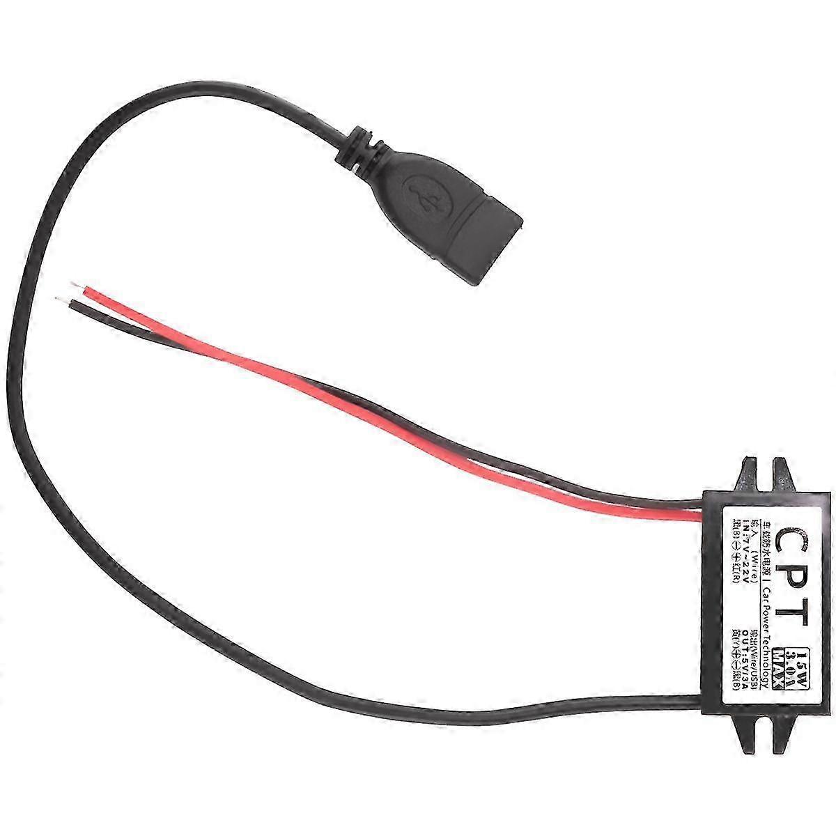 Car Power Converter DC 12V to 5V 3A Voltage Converter with Single USB Adapter Connectors for Phone Edition 3