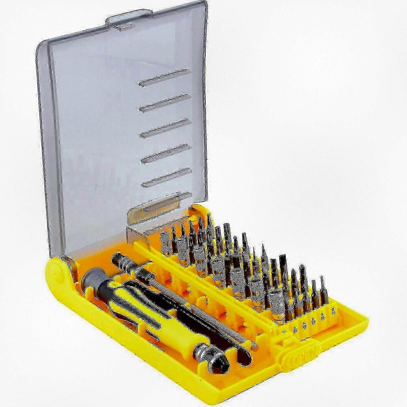 45 Piece Security Bit Set with Torx Star Hex Triwing for Precision Work