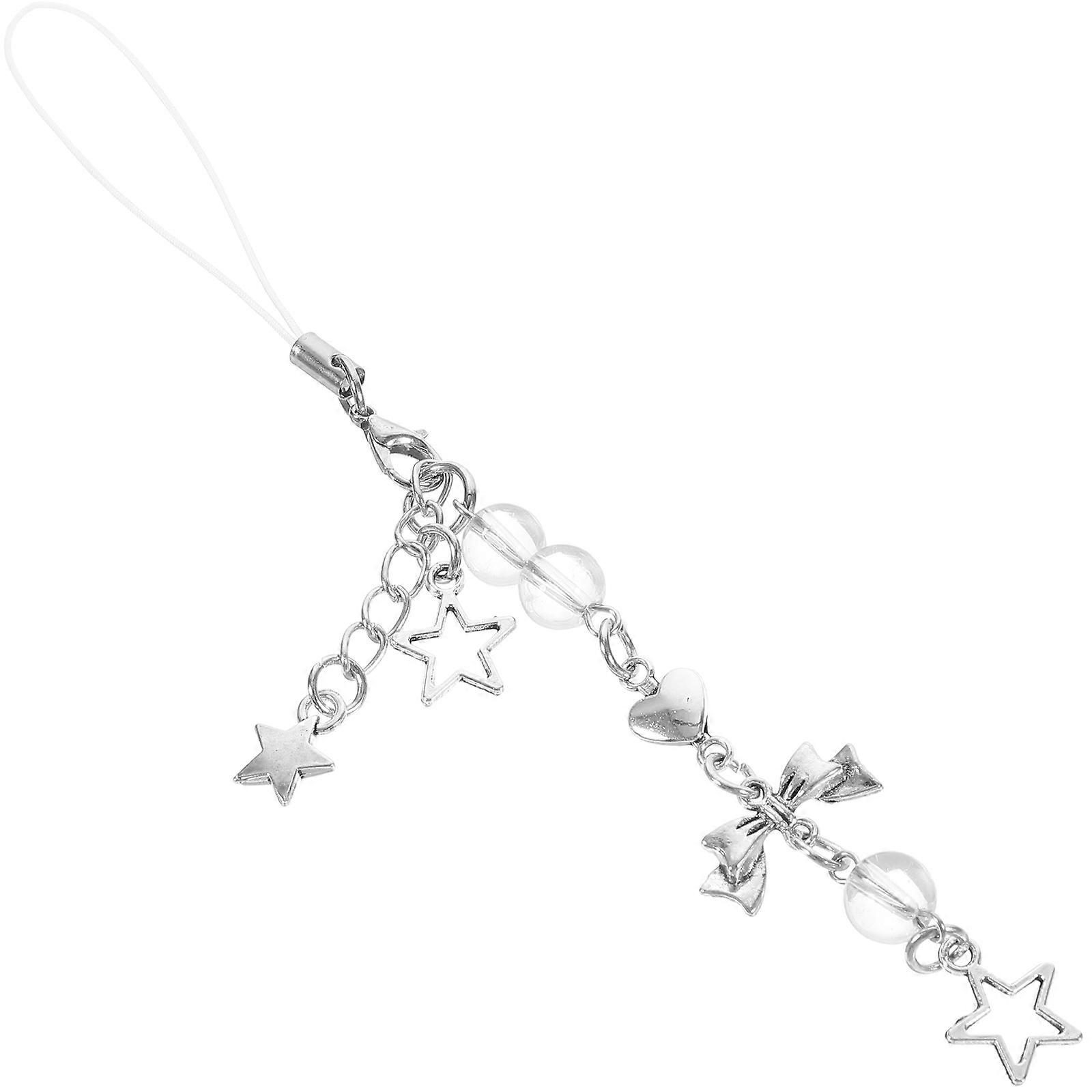 Phone Chain Charm for Women Silver Alloy Decorative Versatile Use Star Phone Strap Charm