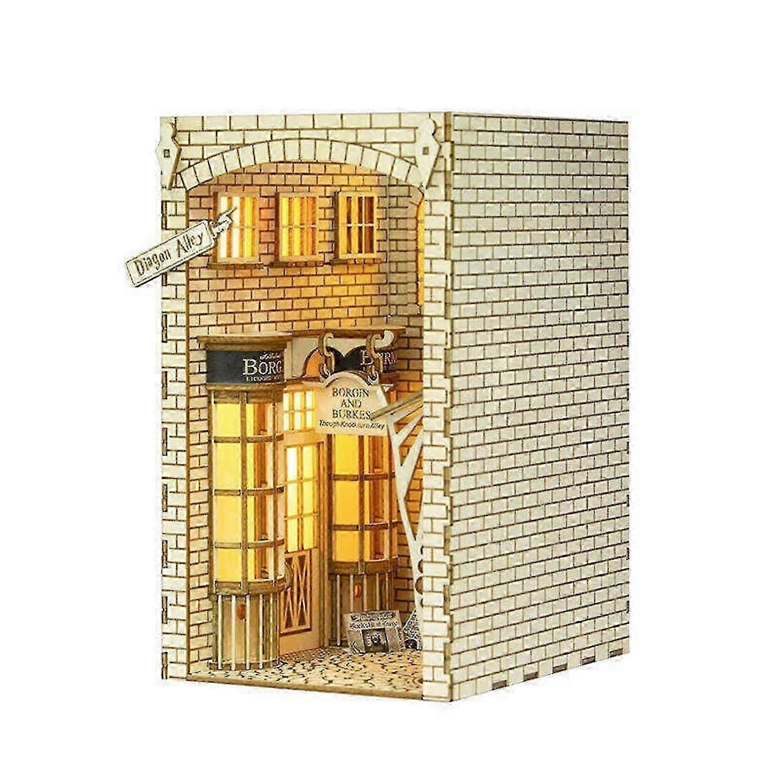 Eternal Rolife Led Book Nook Set -3d Adult Wooden Puzzle - Shelf Insert - Diy House Bookbook Shelf Insert