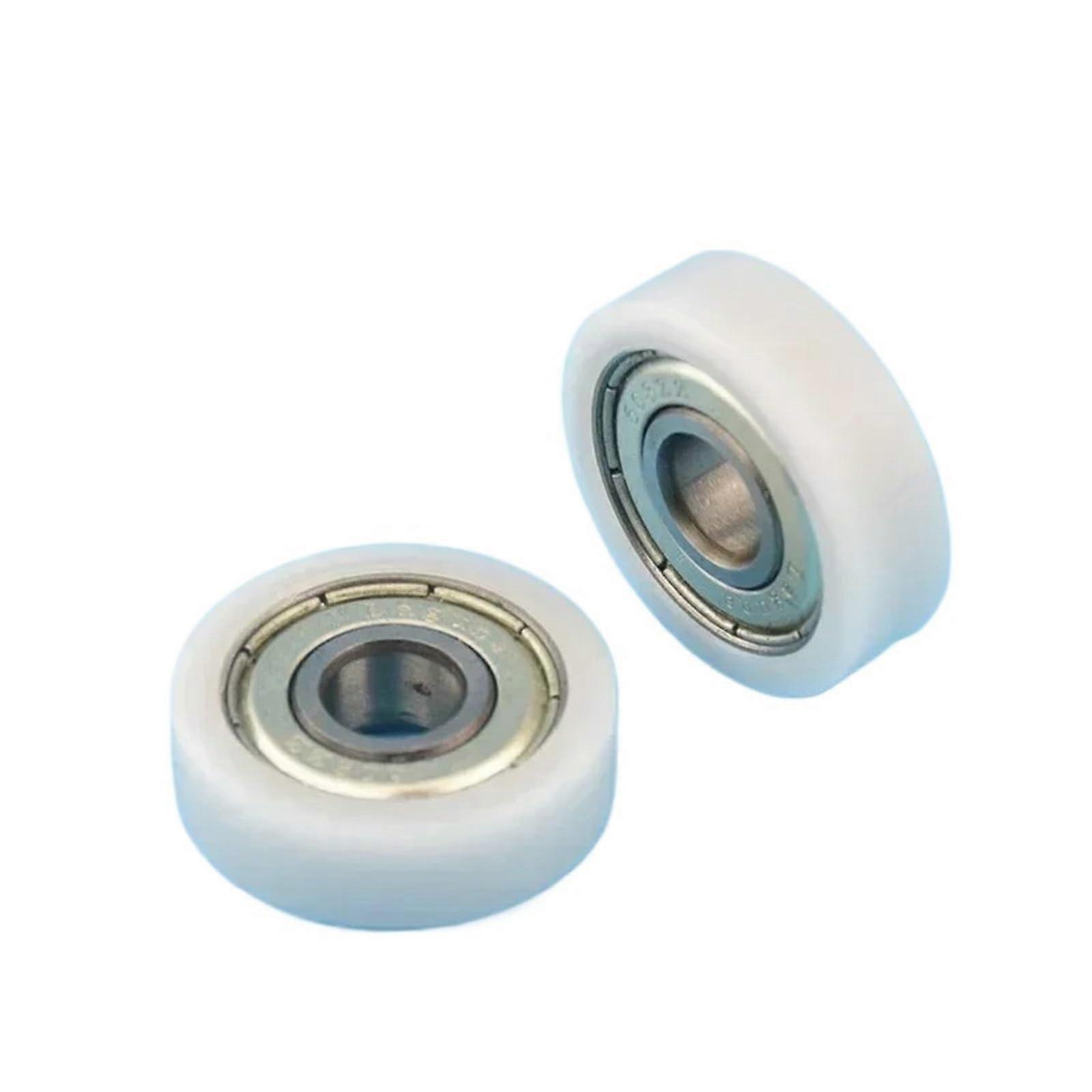 608ZZ Rubber Covered Small Wheel Bearing, 8mm Flat Roller POM Plastic Pulley, Durable Replacement for DIY Projects