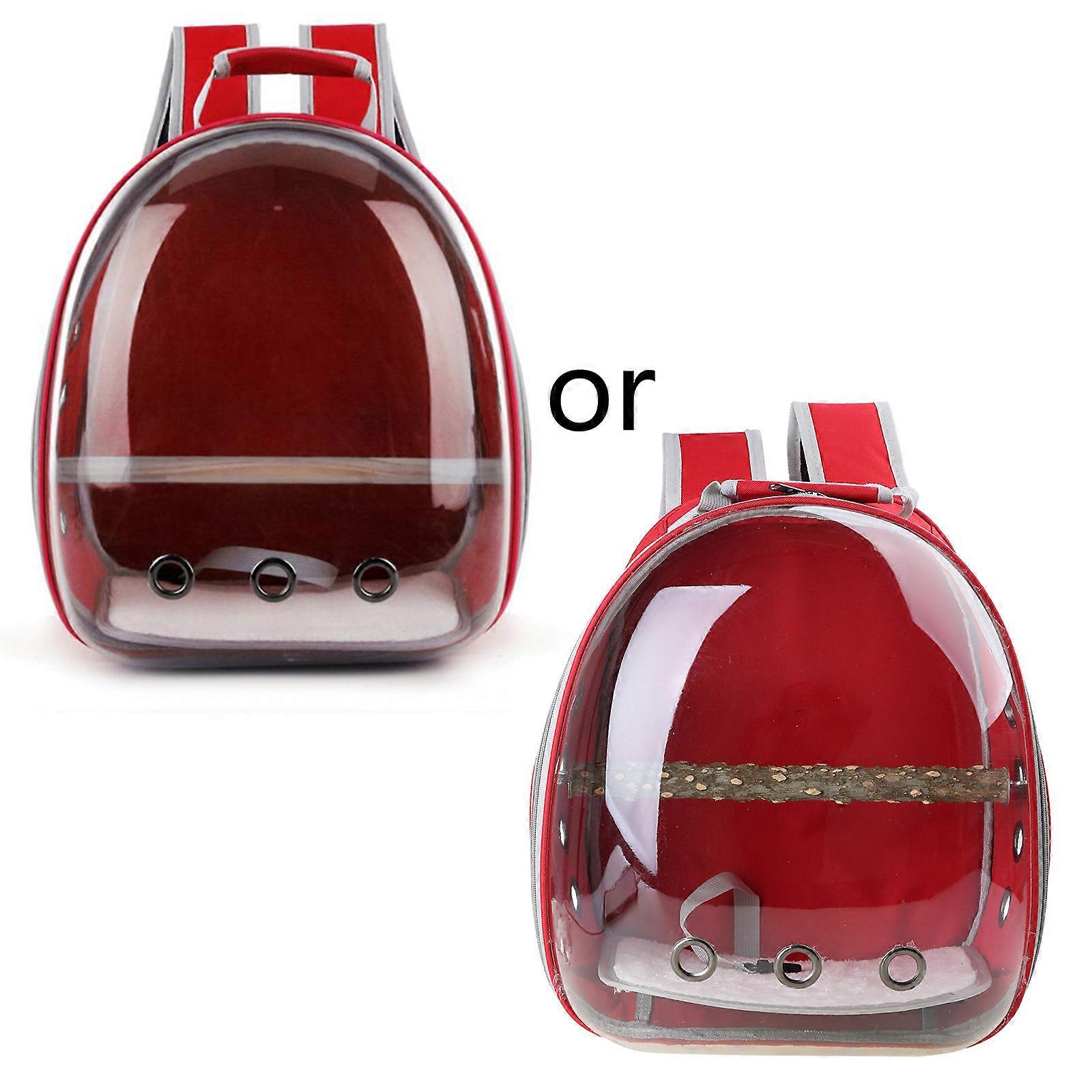 Parrot Bird Carrier Backpack with Adjustable Standing Perch Pet Bubble Backpack for Outdoor Small and Medium Bird Cage  Light blue