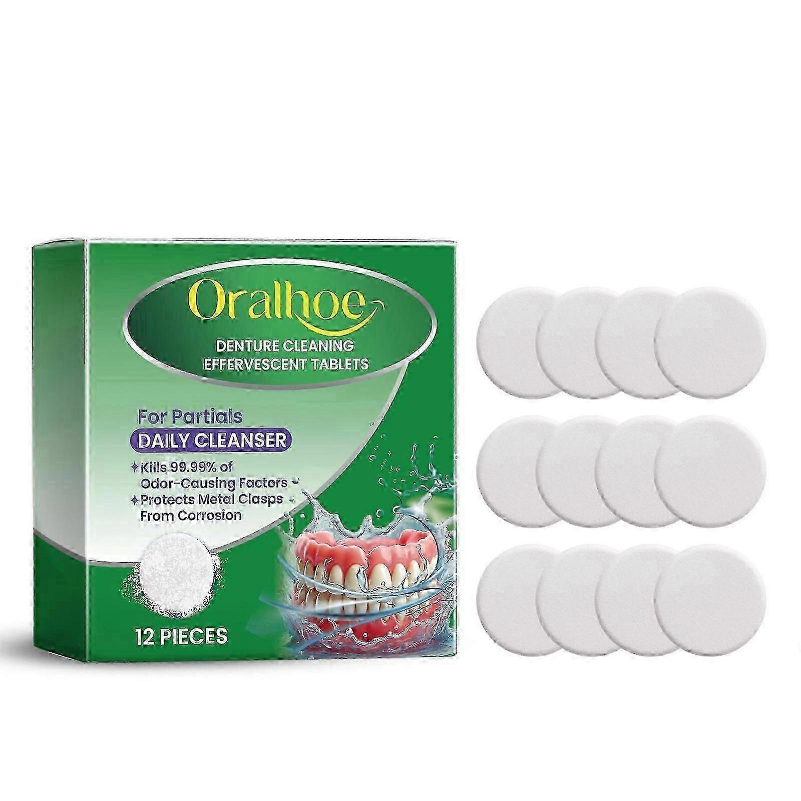 Oralhoe False Tooth Clean Sheet Clean Care Fresh Tooth Stain Removal Gentle Care Tooth Socket False Tooth Clean Sheet