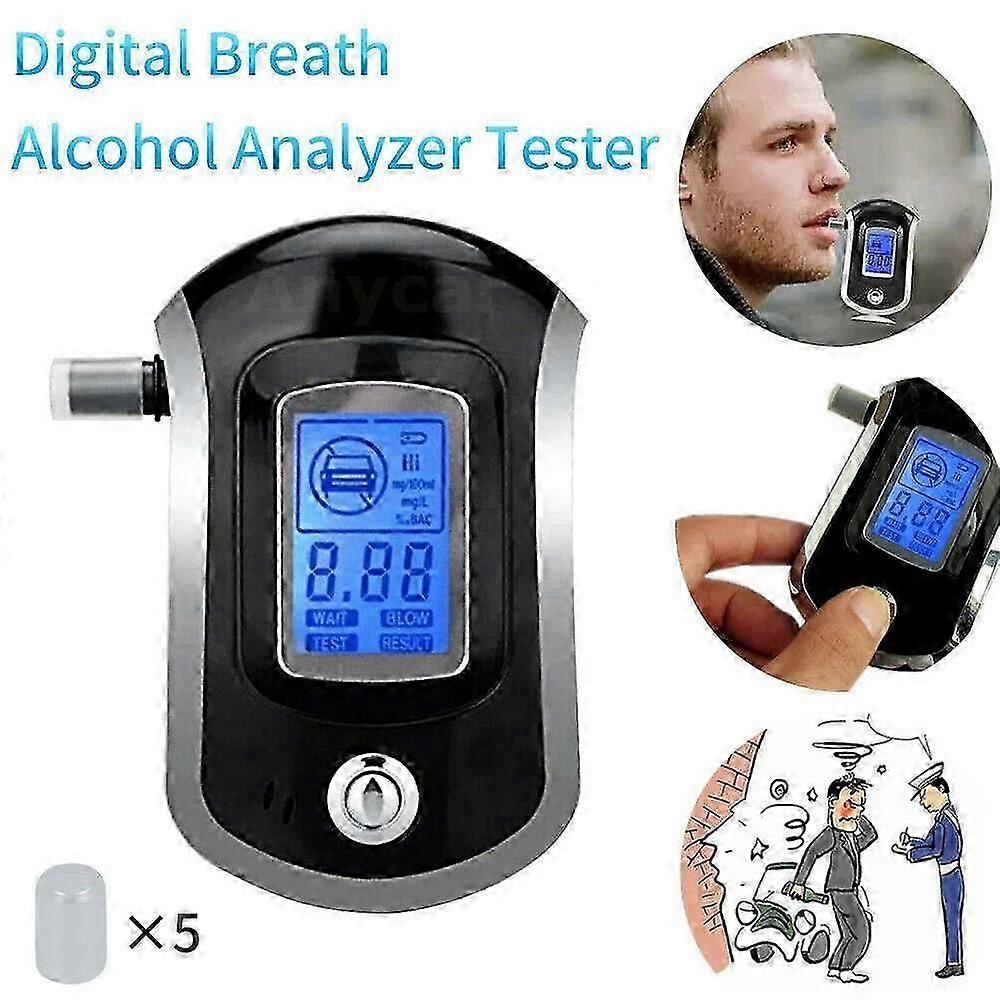 Police Digital Breath Alcohol Analyzer Tester LCD Breathalyzer Test Detec TYY