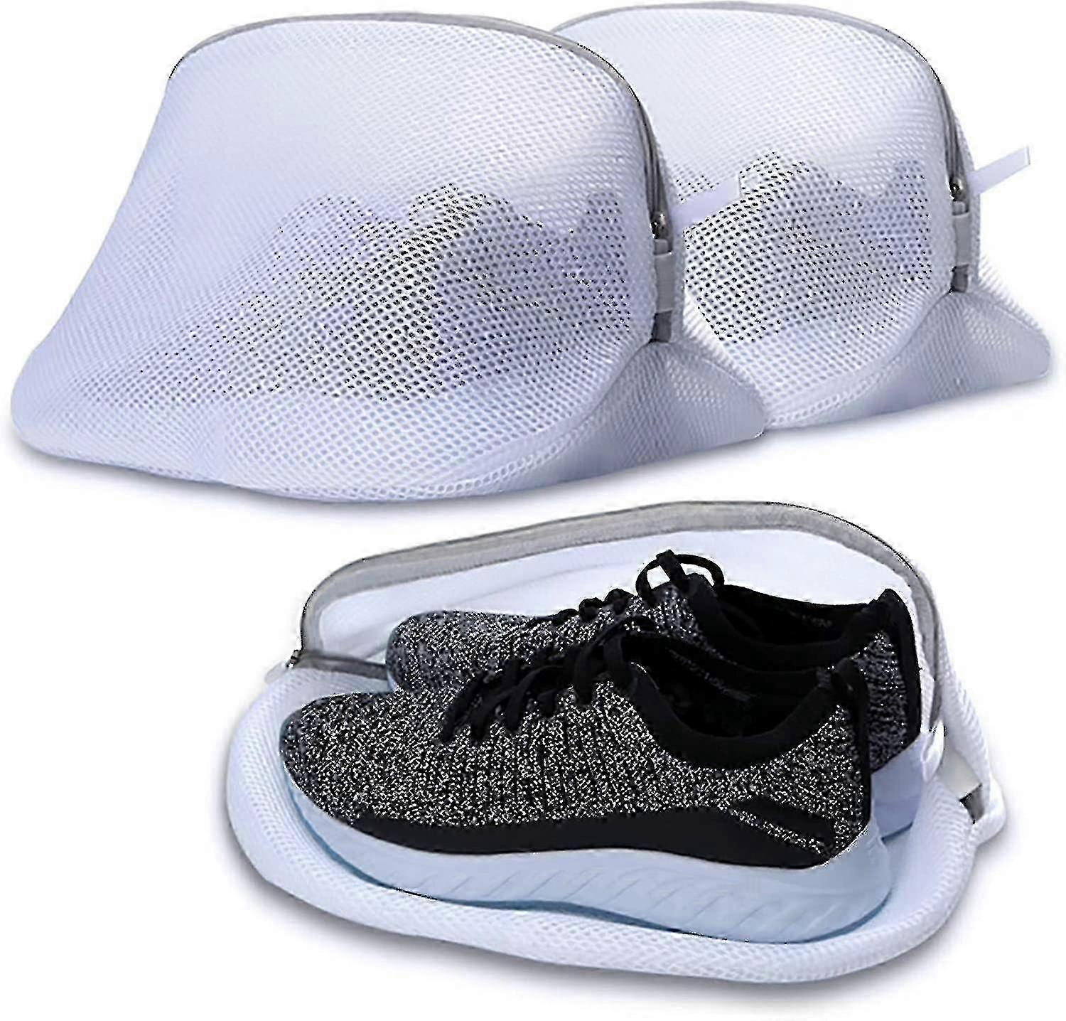3 Laundry Net For Shoes / Sneakers, Shoe Laundry Bag With Zipper