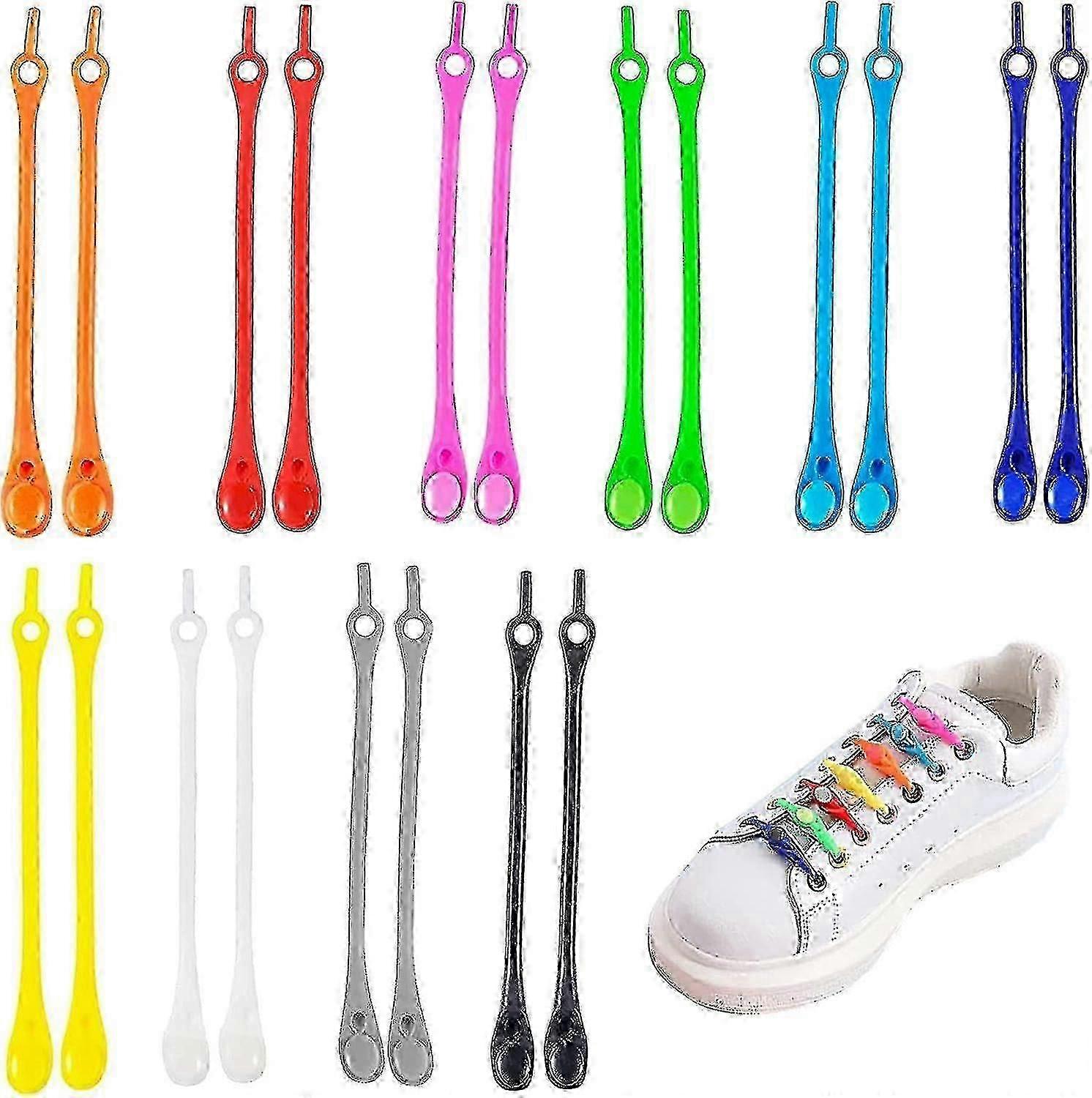 100 قطعة أربطة أحذية مرنة كسول بدون ربطة عنق ، أربطة أحذية سيليكون مرنة ملونة ، أربطة أحذية مقاومة للماء ، أربطة أحذية بدون ربطة عنق للأطفال والكبار ، 10 ألوان