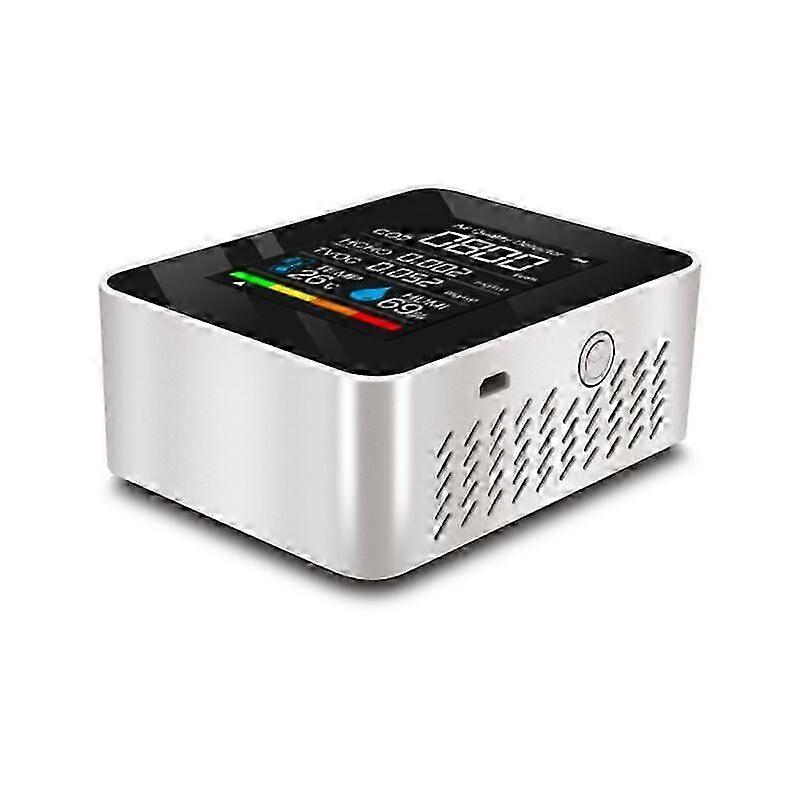 Portable Air Quality Monitor with CO2 Measurement, Digital Temperature and Humidity Tester, TVOC and Formaldehyde Detection for Various Bran