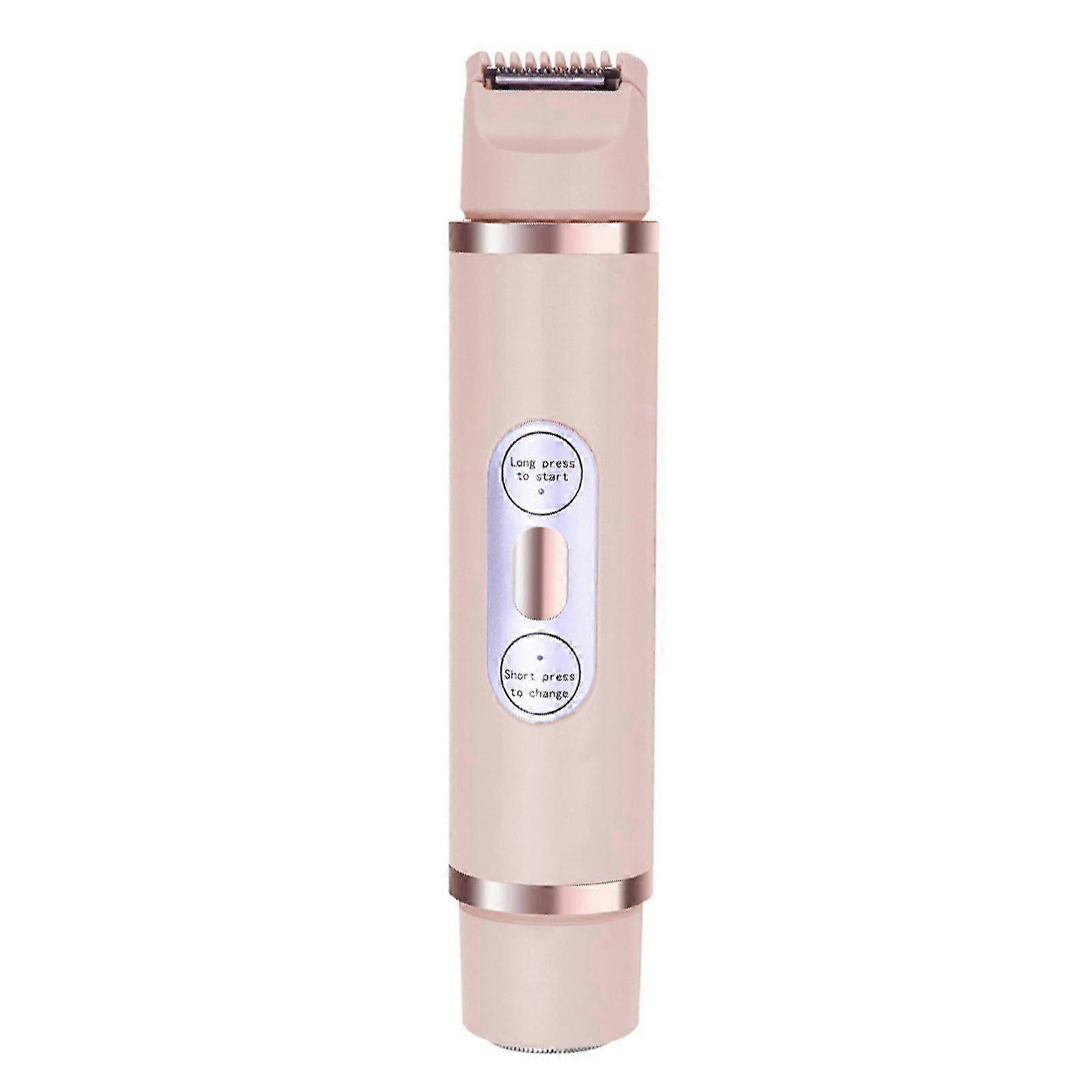 גוזם ביקיני חשמלי לנשים 2 ב-1 מכונות גילוח חשמליות להסרת שיער מאזור הערווה רגלי פנים USB נטענות ורוד