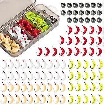 100pcs ver de pêche ver artificiel pour leurre souple de pêche à l’achigan