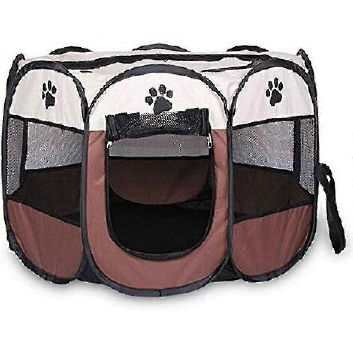Parc portable pour animaux de compagnie, intérieur spacieux avec un design unique à 2 portes, parfait pour des expériences intérieures et extérieures sûres et amusantes (74 x 74 x 43 cm) 2025