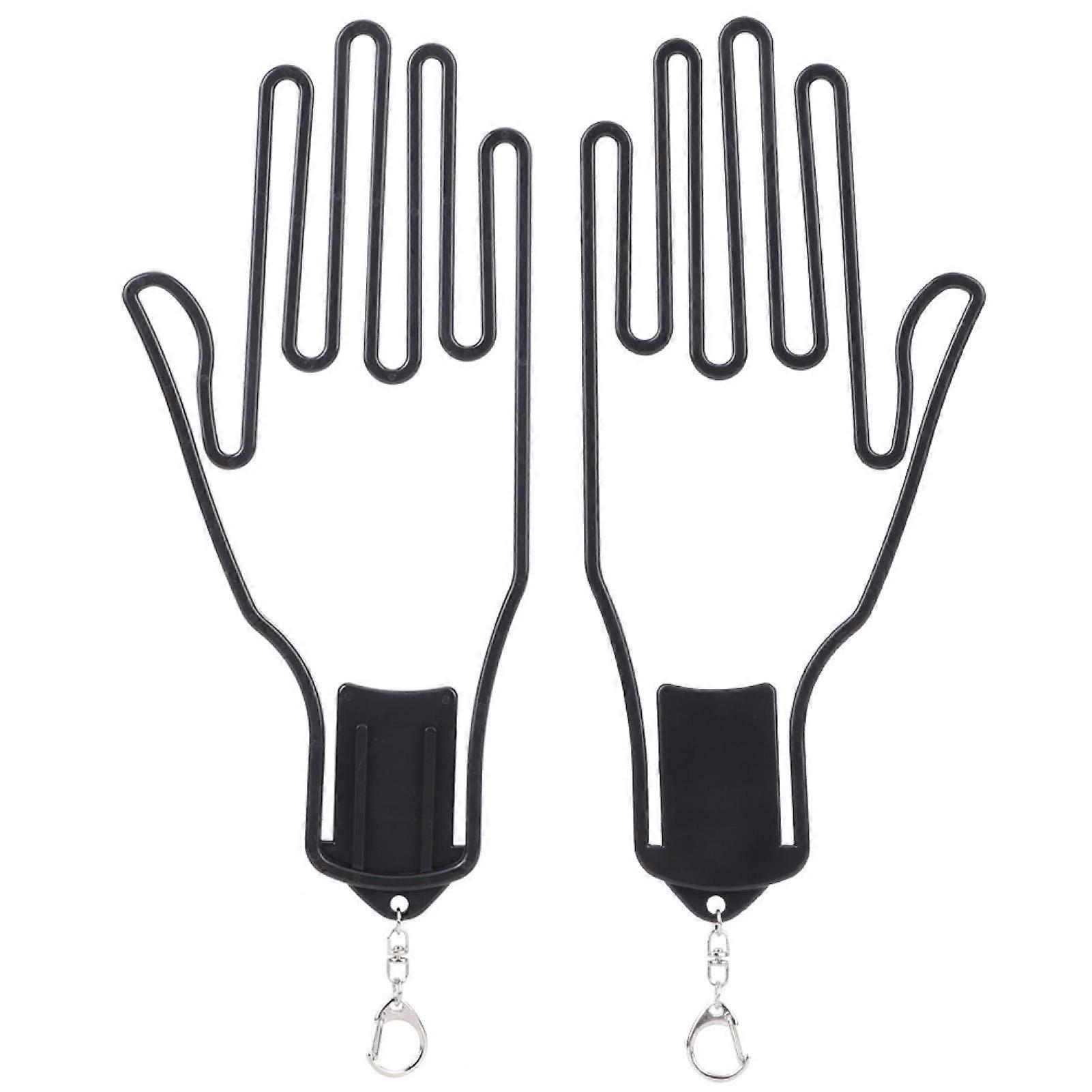 Golf Gloves Hanger - 2 Pack Plastic Support Stretcher for Golf Gloves - Durable Black Golf Accessory
