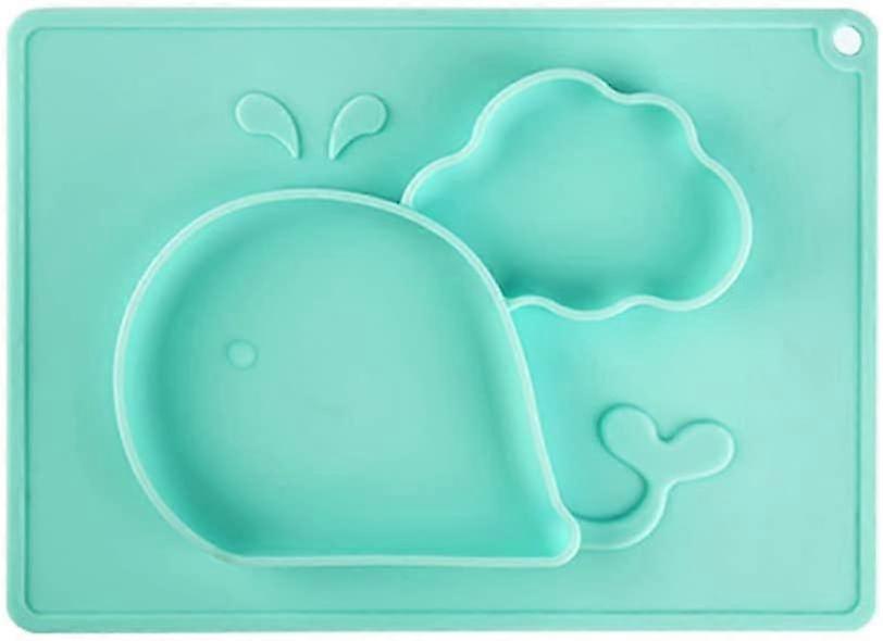 Geteilte Kleinkindplatte aus Silikon mit eingebautem Tischset