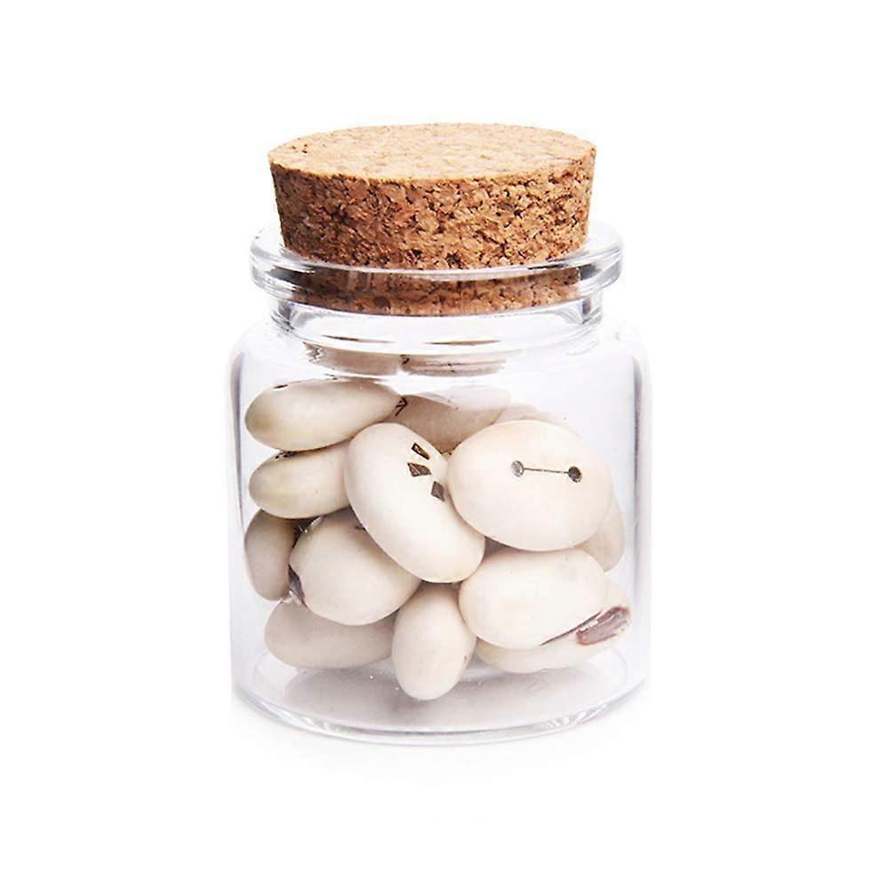 6 pcs 50ml 47mm x 50mm Small Glass Bottles with Cork Stoppers Little Storage Jars for Spices Wedding Favours
